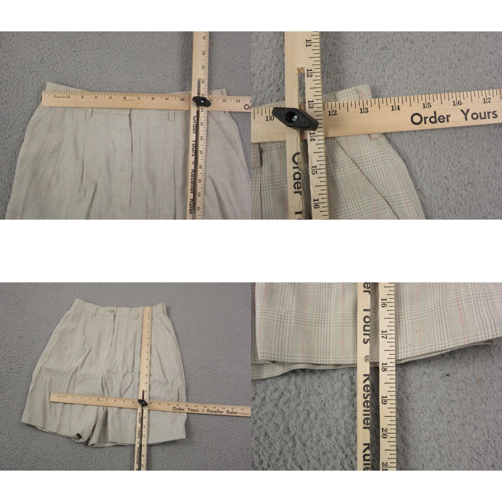 Vintage VINTAGE Tail Shorts Womens 8 Beige Plaid High Rise Pleated Wool Ladies 80s Mens? Size 30" / US 8 / IT 44 - 8 Thumbnail