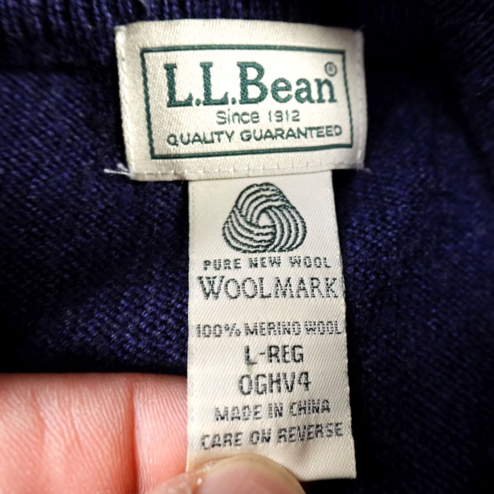 Vintage VTG L.L. Bean Sweater Mens L Blue Merino Wool Knit Pullover 1/2 Zip Mock Zip Zipper Wool Knit Vintage Mens Sweater Pullover Size US L / EU 52-54 / 3 - 5 Thumbnail