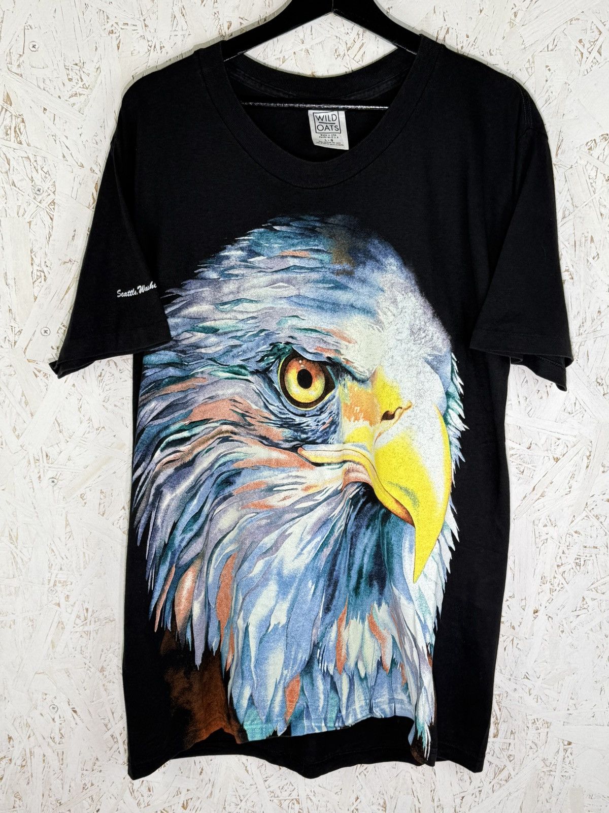 Vintage 90s Vintage Wild Oats Eagle Washington Allover AOP T-Shirt Size US L / EU 52-54 / 3 - 1 Thumbnail