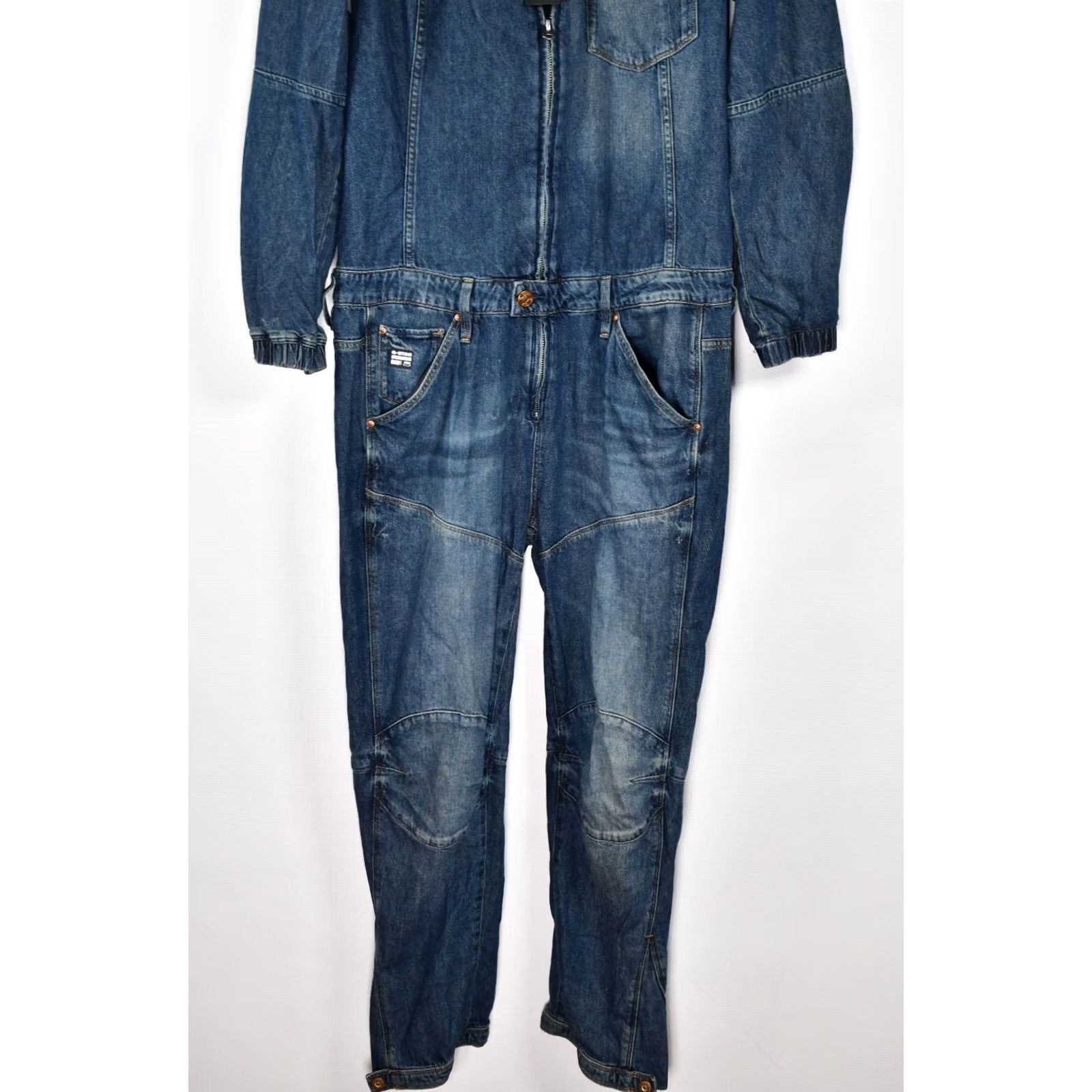 G-Star G-Star Chopper Boyfriend Jumpsuit WH—Denim Halton Size M Women Long Sleeve Blue 100% Cotton Size 32" / US 10 / IT 46 - 2 Thumbnail