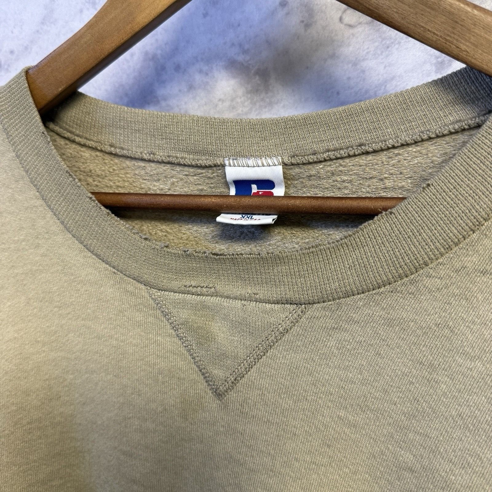 Russell Athletic Vintage Russell Athletic Sweatshirt Mens XXL 24.5x26 Tan Pul Size US XXL / EU 58 / 5 - 3 Thumbnail