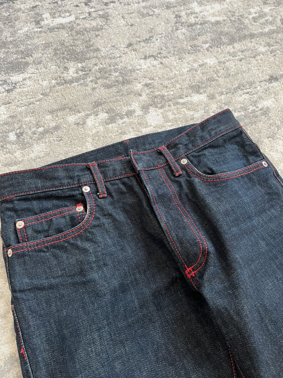 Dior dior homme ss13 red stitch denim Size US 29 - 4 Thumbnail
