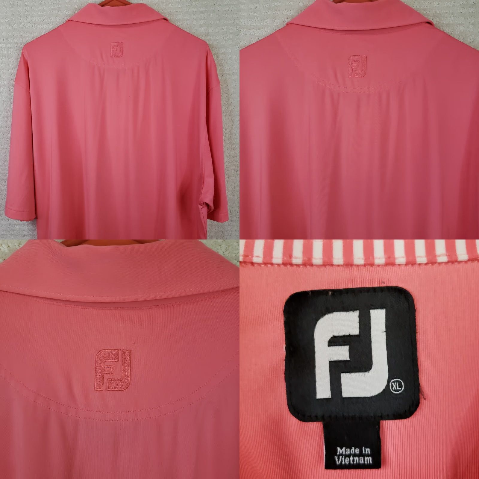 Footjoy FootJoy Men's Polo Shirt XL Coral Pink Dataw Island Embroidered Golf Shirt Short Sleeve Solid Pattern Size US XL / EU 56 / 4 - 8 Thumbnail