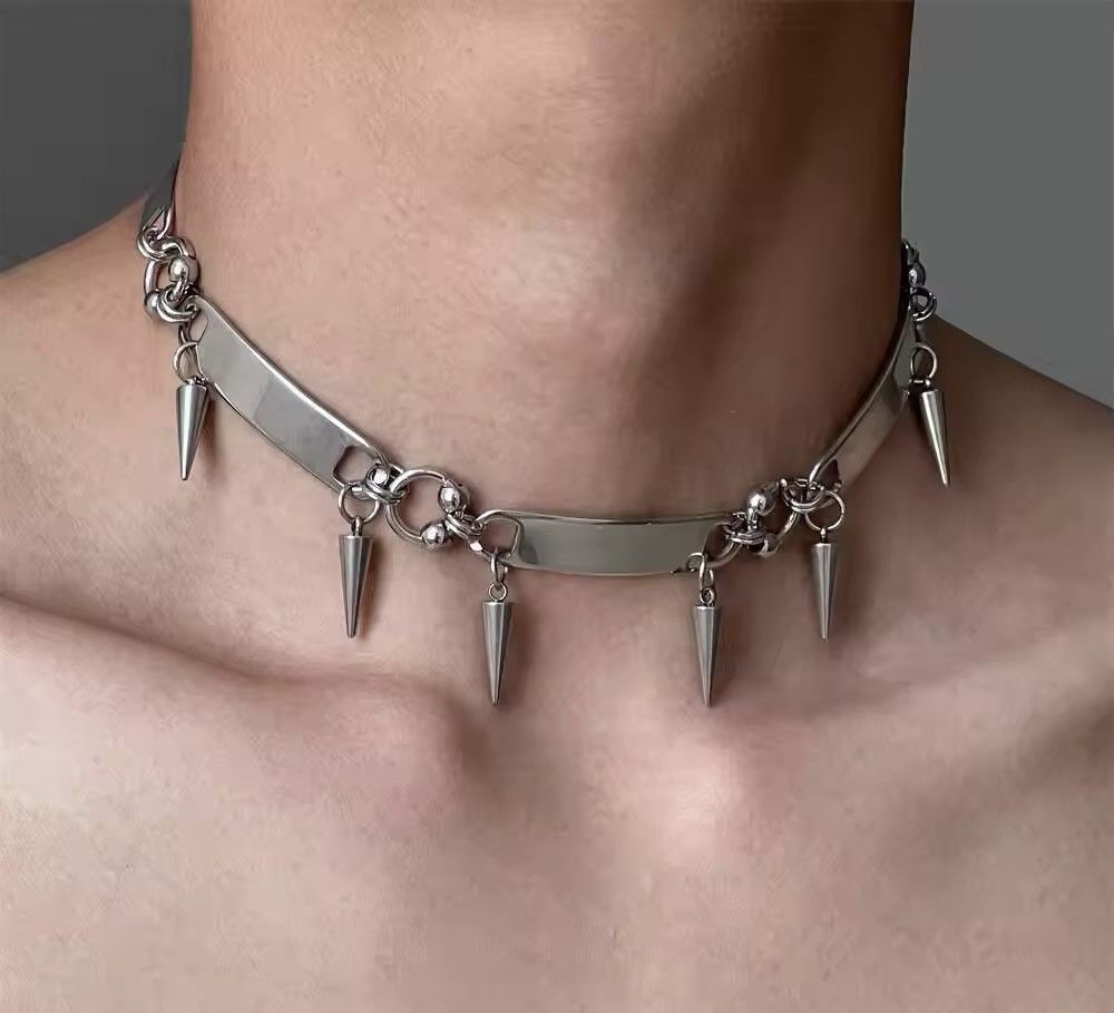 Jewelry Punk Metal Collar Necklace Size ONE SIZE - 3 Thumbnail