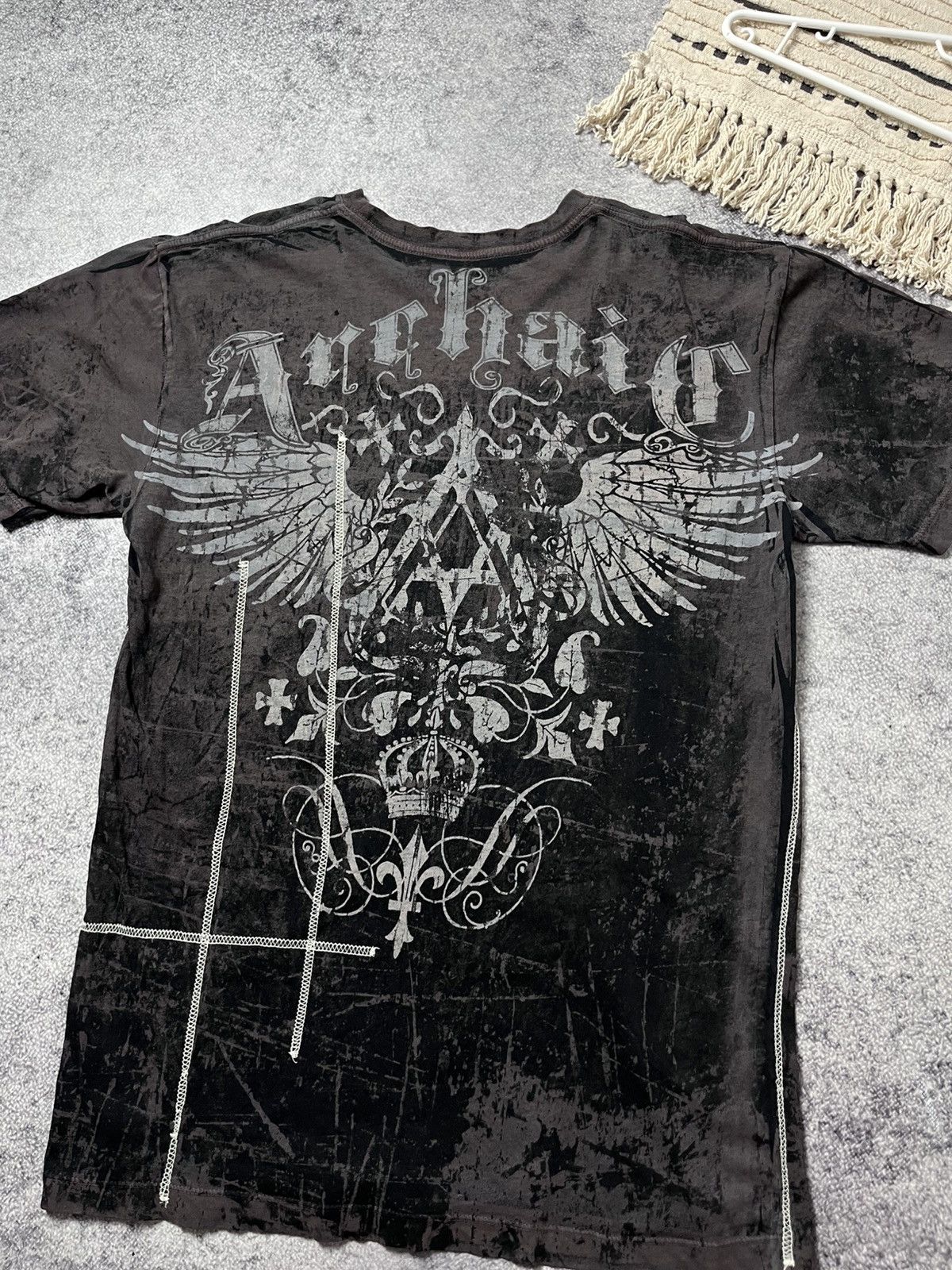 Affliction 🔥CRAZY AFFLICTION ARCHAIR TRIBAL FADED TEE CROSS T SHIRT Size US L / EU 52-54 / 3 - 3 Thumbnail