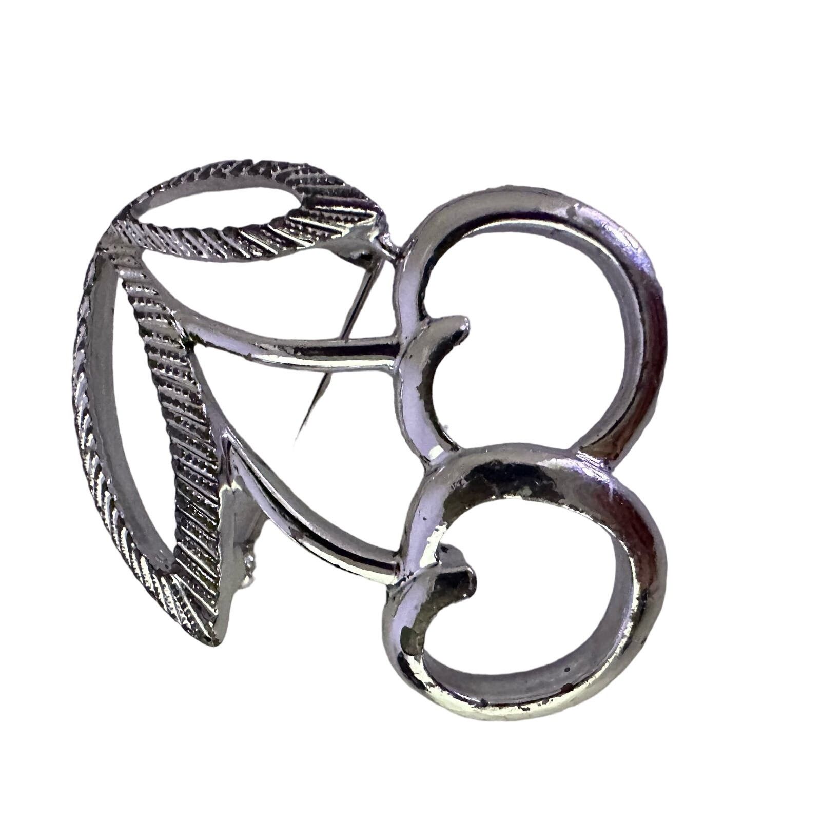 Vintage Silver Tone Double Cherry Brooch Pin Sarah Coventry Vintage Size ONE SIZE - 8 Thumbnail