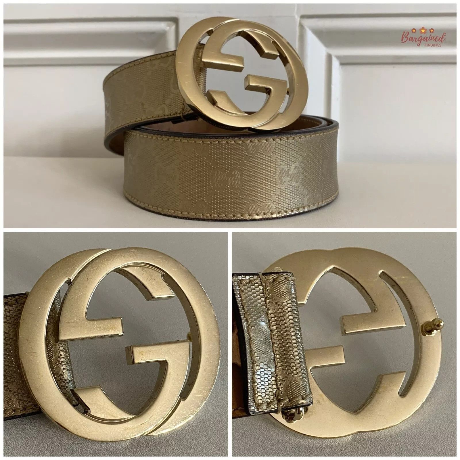 Gucci Gucci Imprime Monogram Leather Interlocking G Buckle Belt Size 30 - 8 Thumbnail