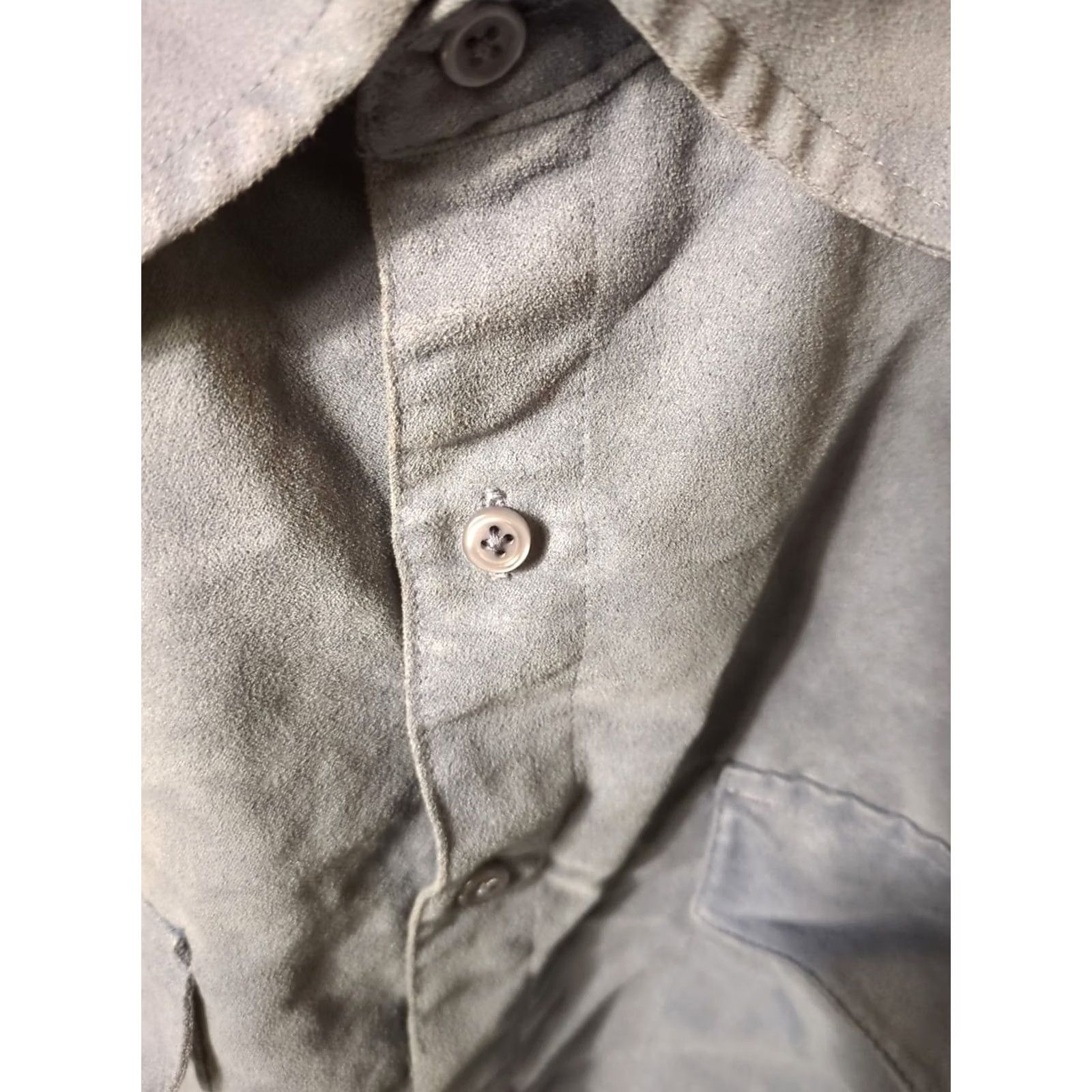 Vintage Bruno Shirt Men Large Long Sleeve Button-Up Blue Sueded Microfiber Polyester Button Front Collar Casual Shirt Size US L / EU 52-54 / 3 - 3 Thumbnail