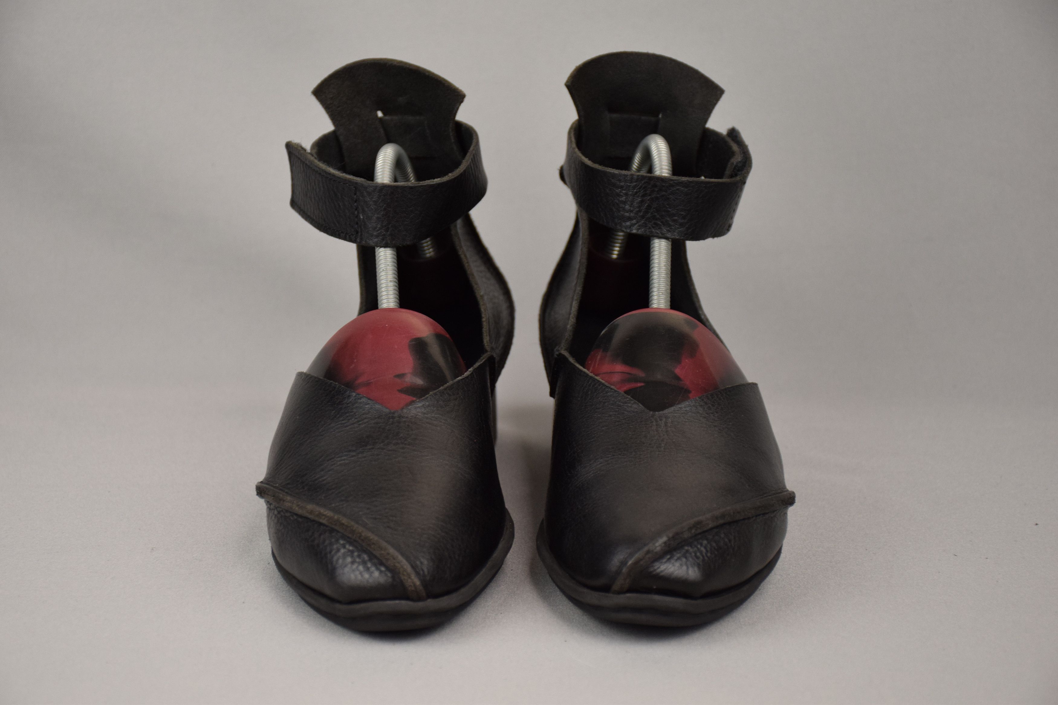 Designer × Trippen Trippen X+OS Black Waw Leather Sandals Heels US 8 UK 6 EU 39 Size US 8 / IT 38 - 3 Thumbnail