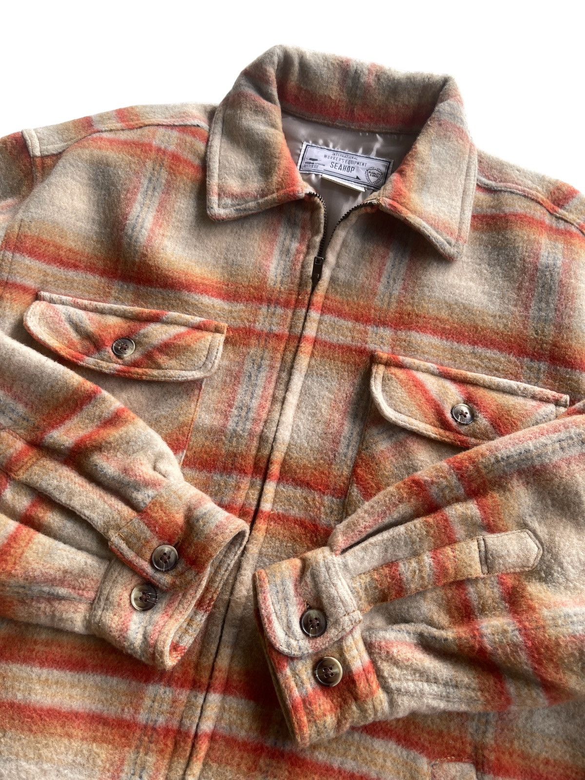 Japanese Brand Vintage 90s Wool Mohair Flannel Workers Jacket Size US M / EU 48-50 / 2 - 2 Thumbnail
