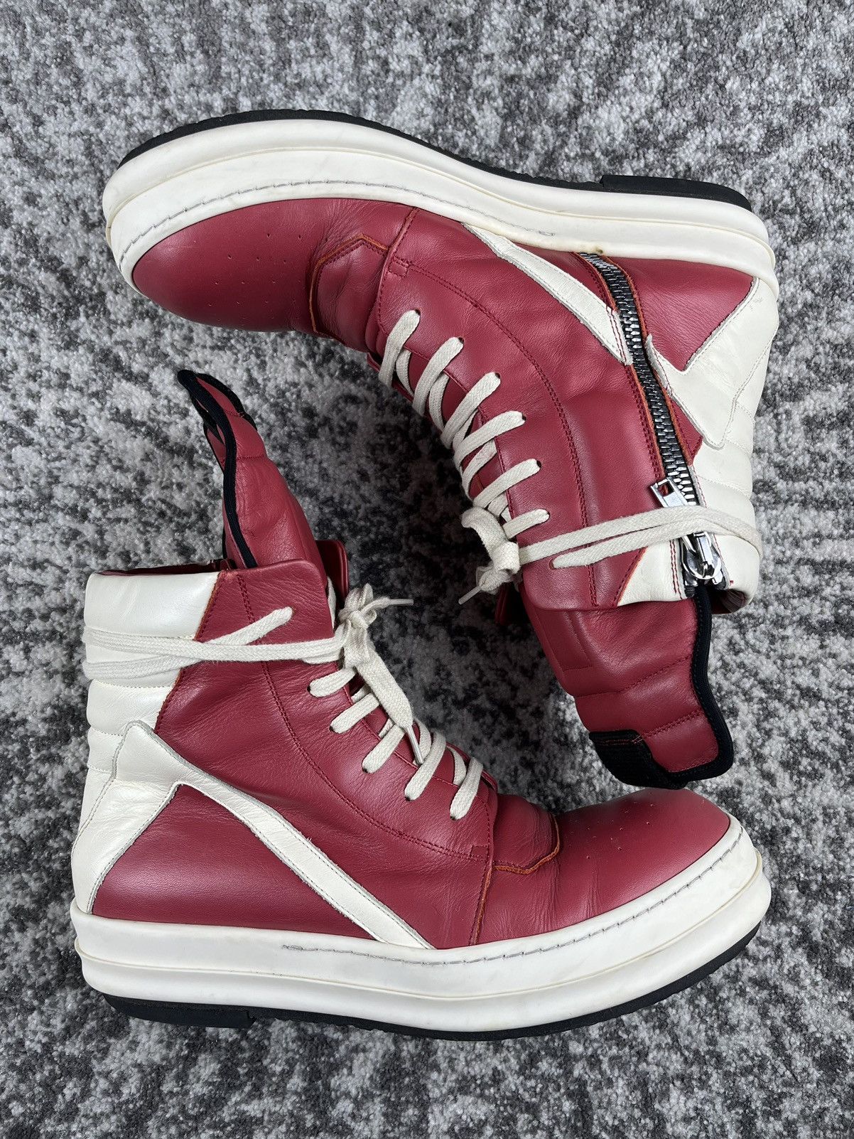 Rick Owens SS22 Rick Owens Fogachine Carnelian Red Leather