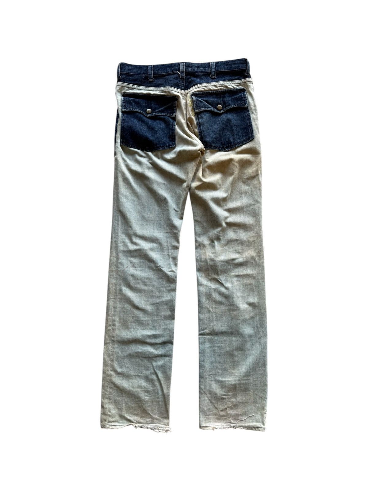 Number (N)ine Number Nine A/W 2000 “Redisun” Distressed Bush Denim Pant Size US 32 / EU 48 - 2 Thumbnail