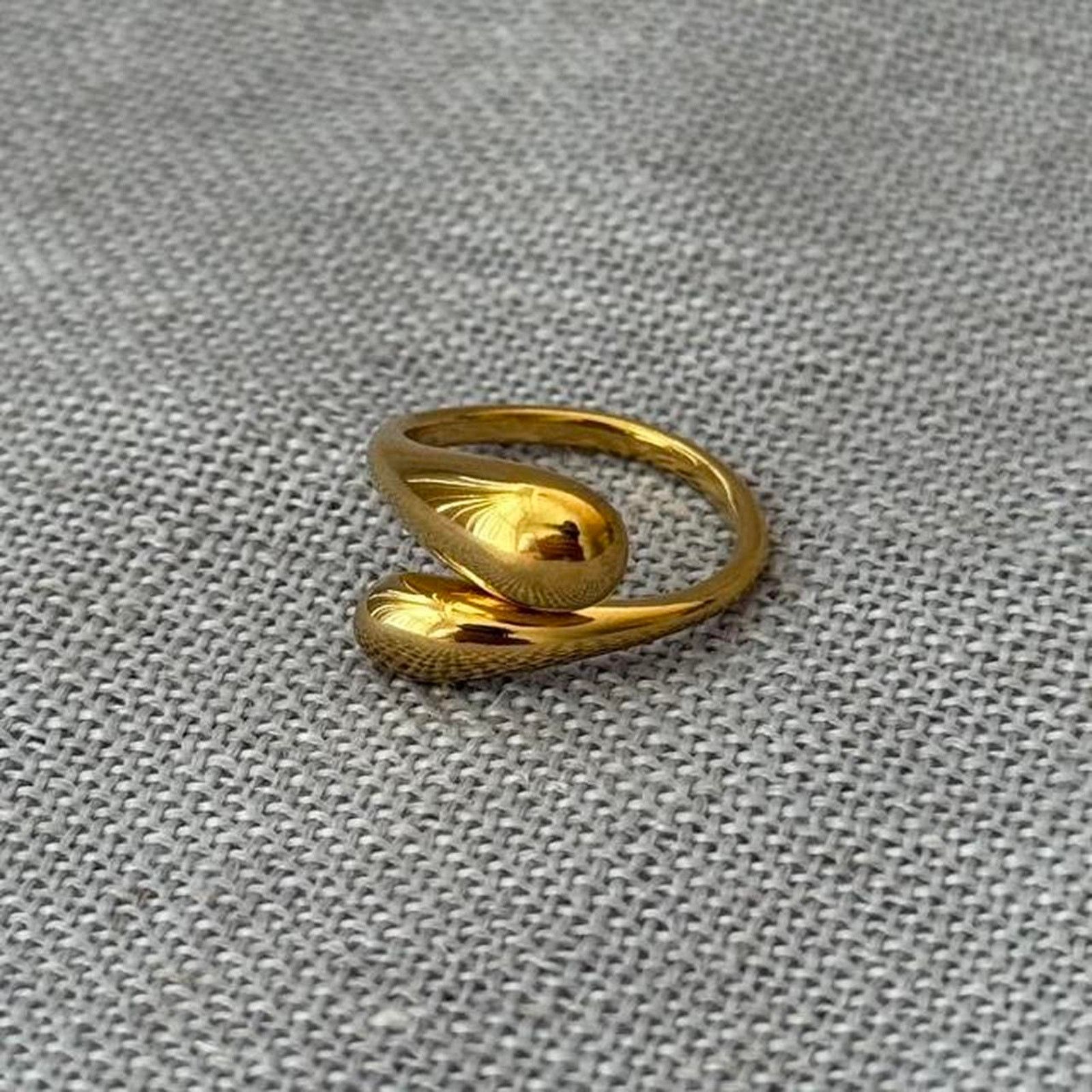 Other Gold asymmetrical ring classic flowy MENS2 Size ONE SIZE - 5 Thumbnail