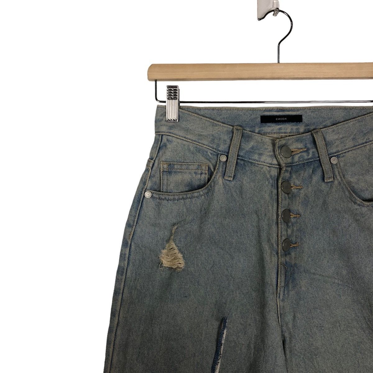Japanese Brand 🔥RARE OVERSIZED CUT DISTRESSED DENIM EMODA ISSEY MIYAKE Size US 26 / EU 42 - 6 Thumbnail