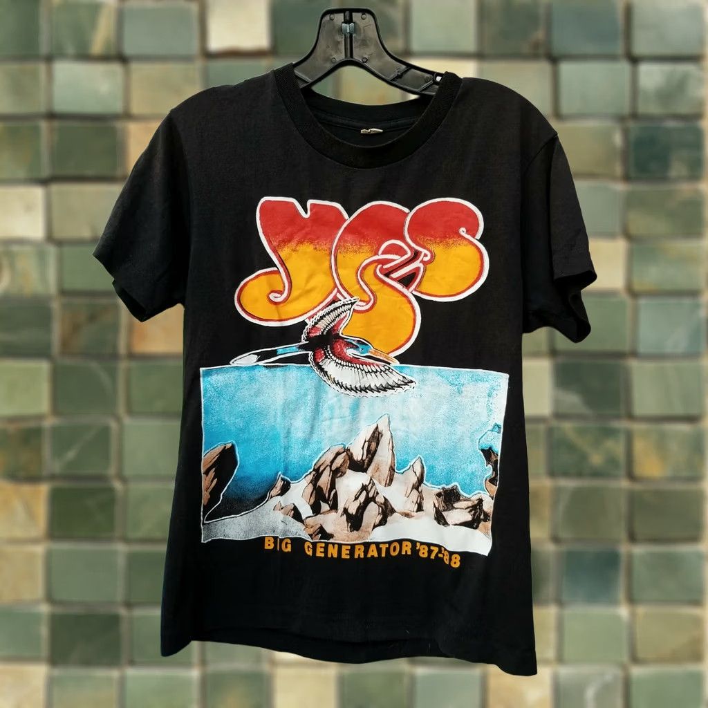 Vintage VINTAGE Yes Generator The Big Tour T-Shirt Medium M Black 1980s Mens Short Sleeve Basic Tee 100% Cotton Original Size US M / EU 48-50 / 2 - 1 Thumbnail