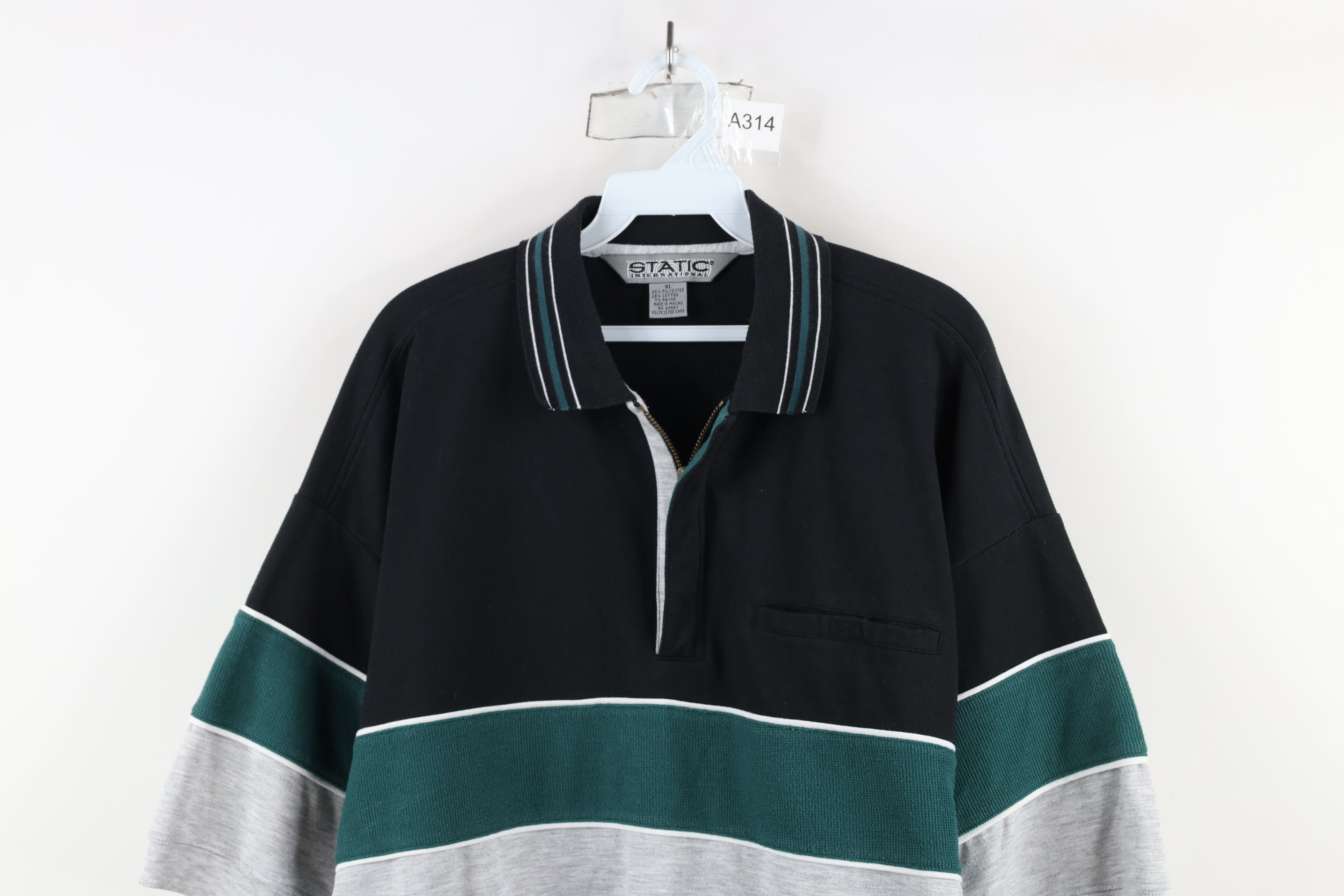 Vintage Vintage 90s Streetwear Thermal Knit Half Zip Pullover Polo Size US XL / EU 56 / 4 - 2 Thumbnail
