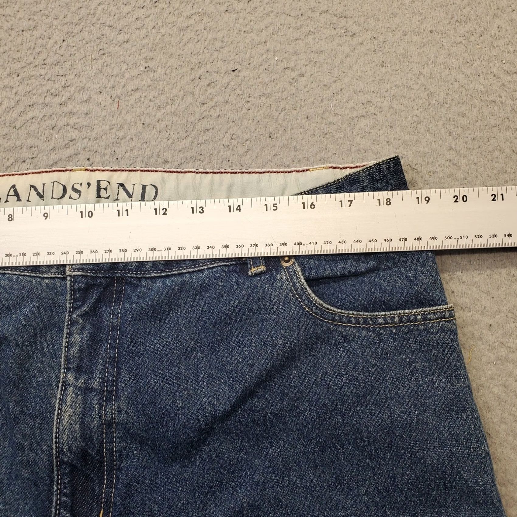Lands' End Lands' End Jeans Womens 18T Blue Denim Medium Wash Grunge Straight Leg Streetwear Jeans Size 40" / US 18 - 6 Thumbnail