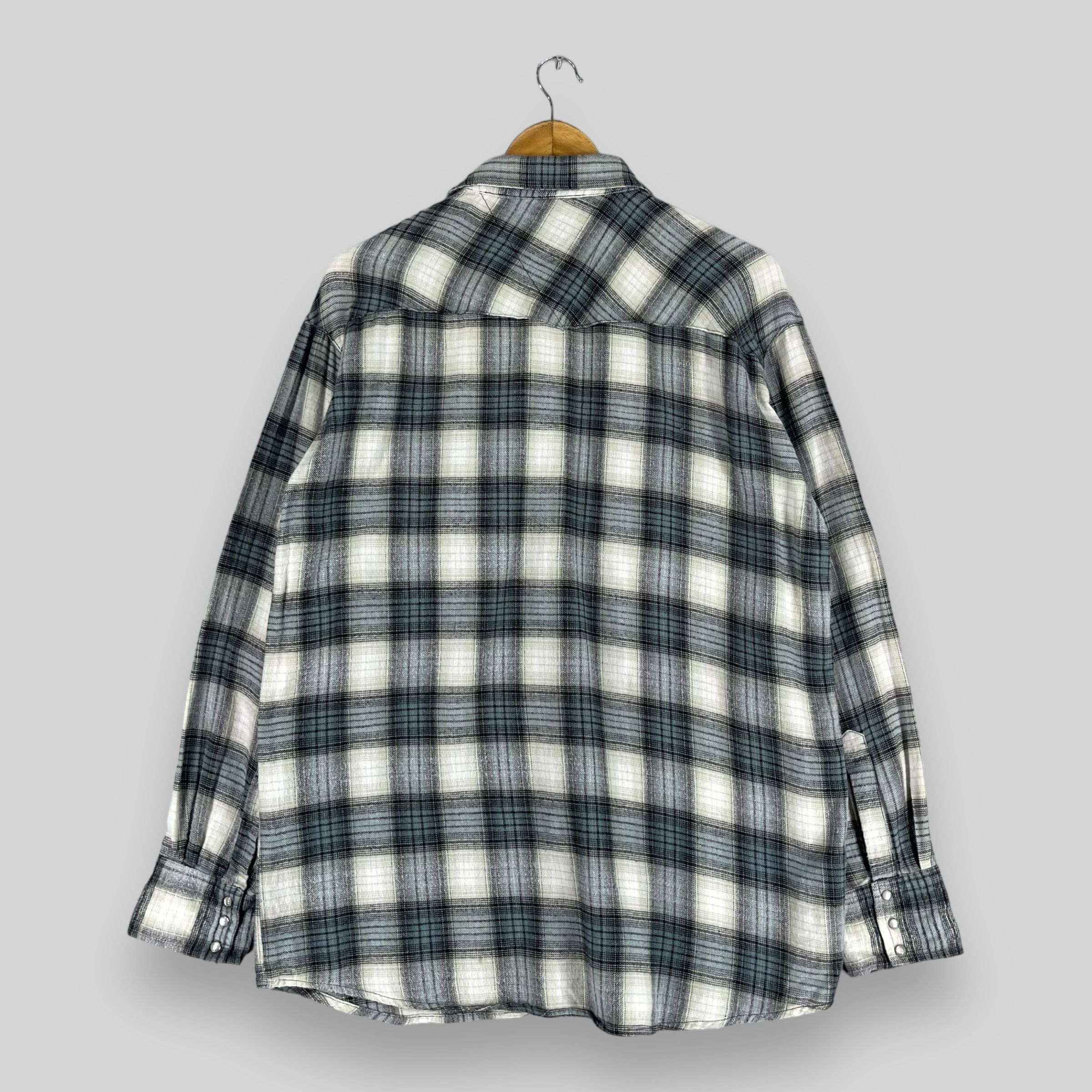 Flannel × Japanese Brand Vintage Plaid Checkered Shadow Black/Gray Western Shirt Size US L / EU 52-54 / 3 - 8 Thumbnail