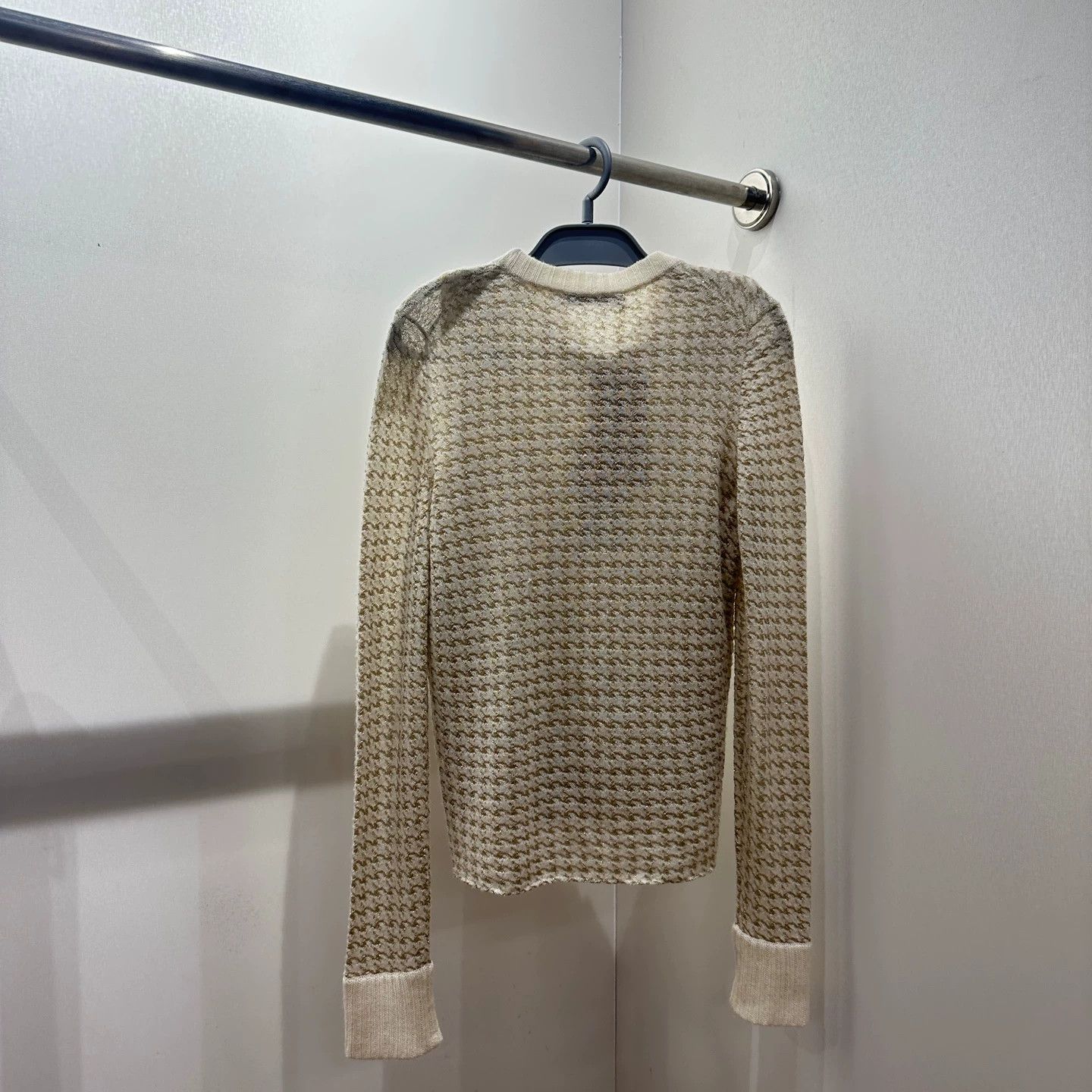 Christian Dior Monsieur Dior gold houndstooth cashmere knit suit 38 Size S / US 4 / IT 40 - 2 Thumbnail