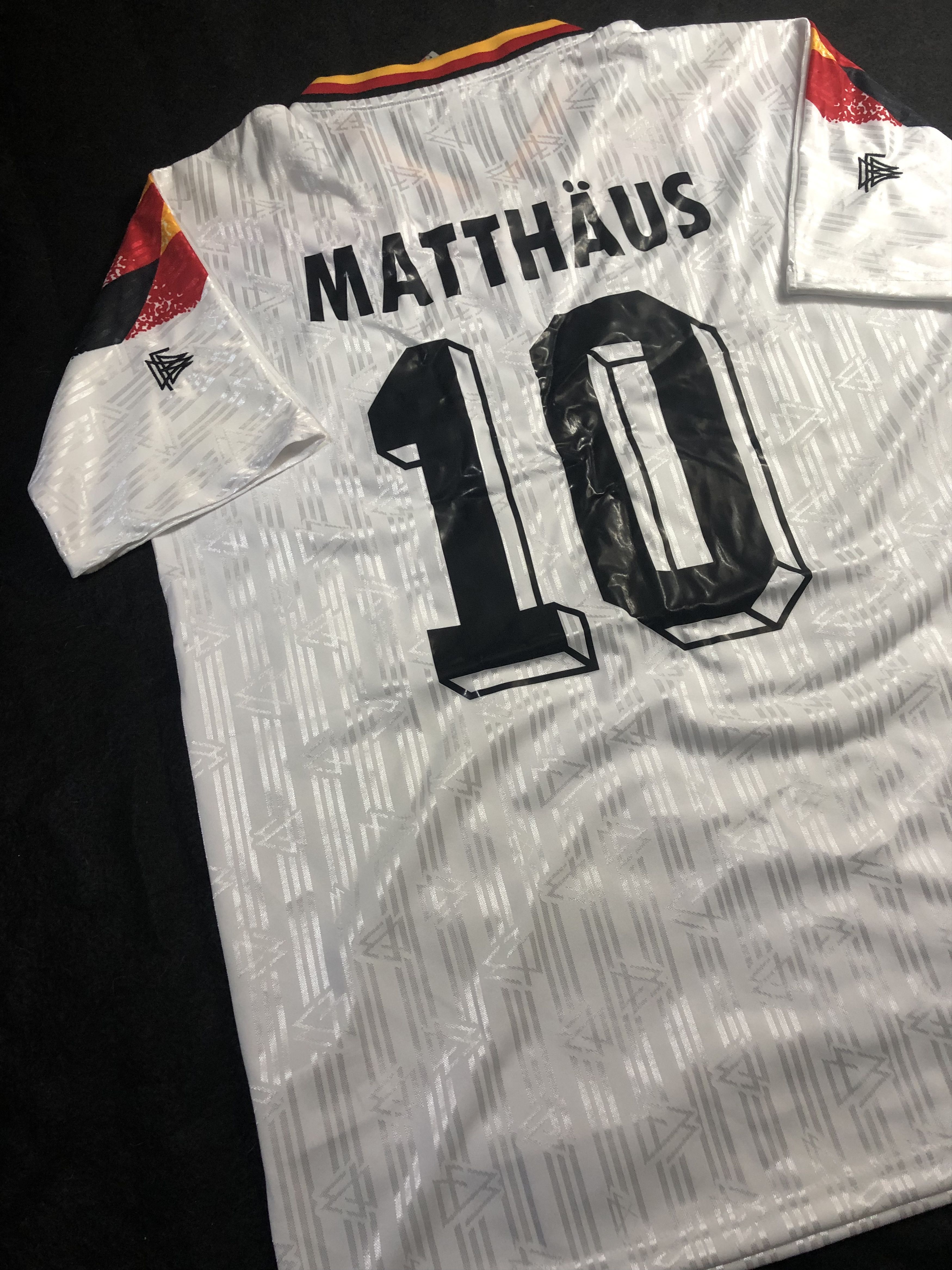 Vintage 1994 German Matthaus Home Soccer Jersey Size US L / EU 52-54 / 3 - 4 Thumbnail