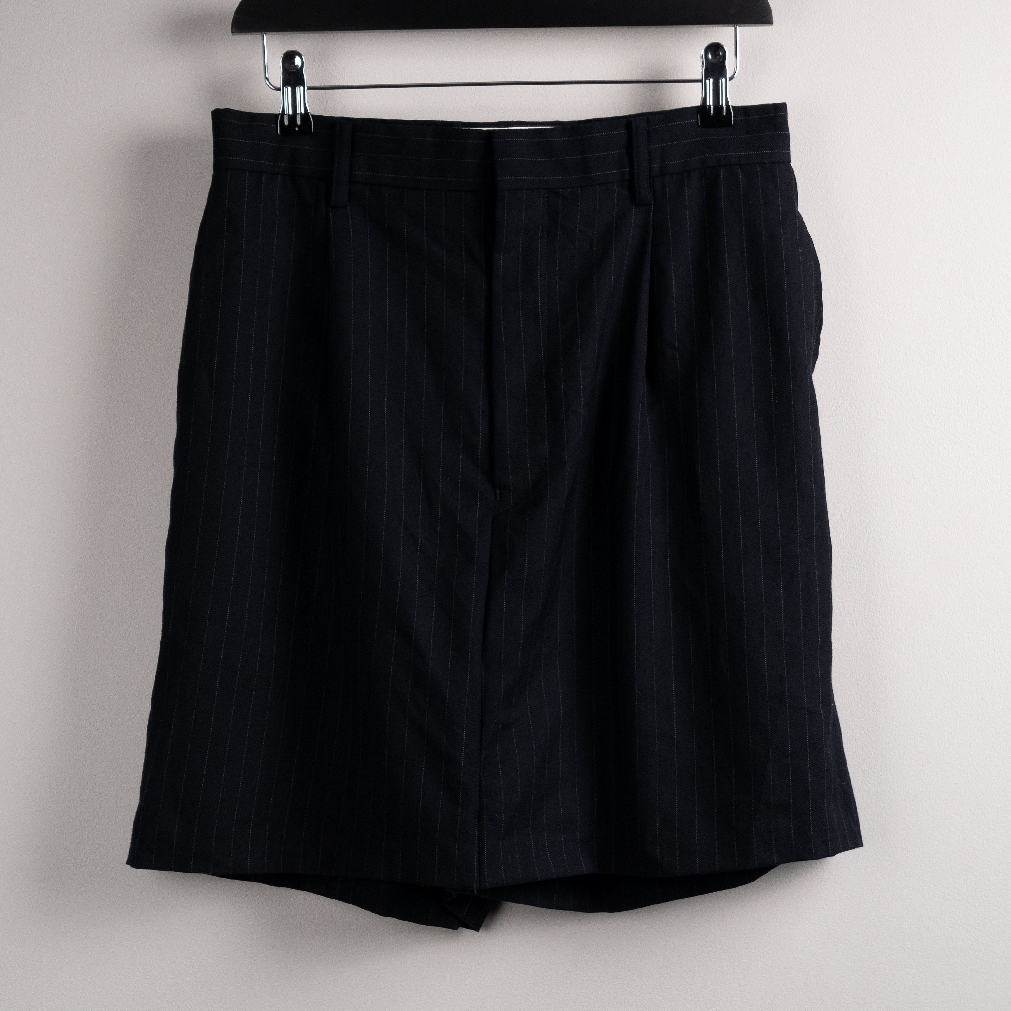 Junya Watanabe Junya Watanabe AW12 Pinstripe Pencil Shorts/Skirt Black Size 29" - 1 Thumbnail