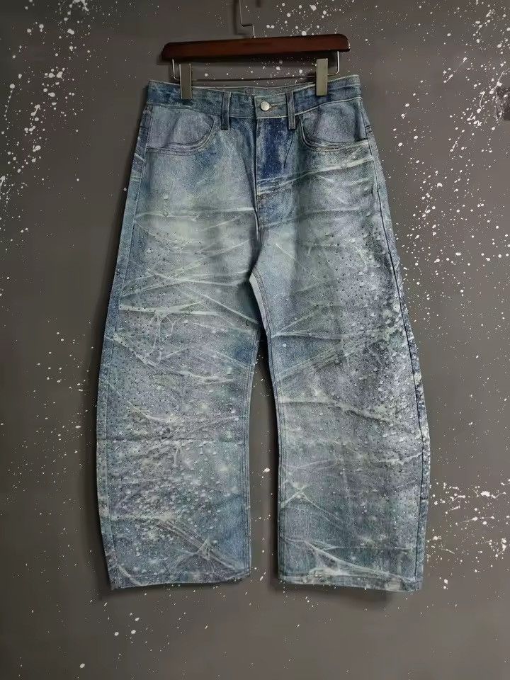 Jean Streetwear Baggy Rhinestone Loose Pants Jeans Size US 32 / EU 48 - 1 Thumbnail