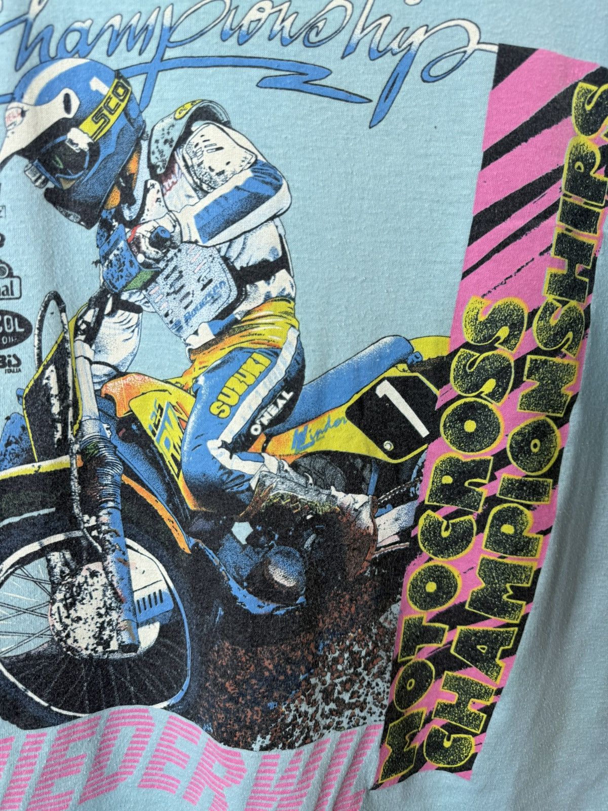 Vintage 80-90’s Vintage Motocross Championships Racing T Shirt Size US L / EU 52-54 / 3 - 6 Thumbnail