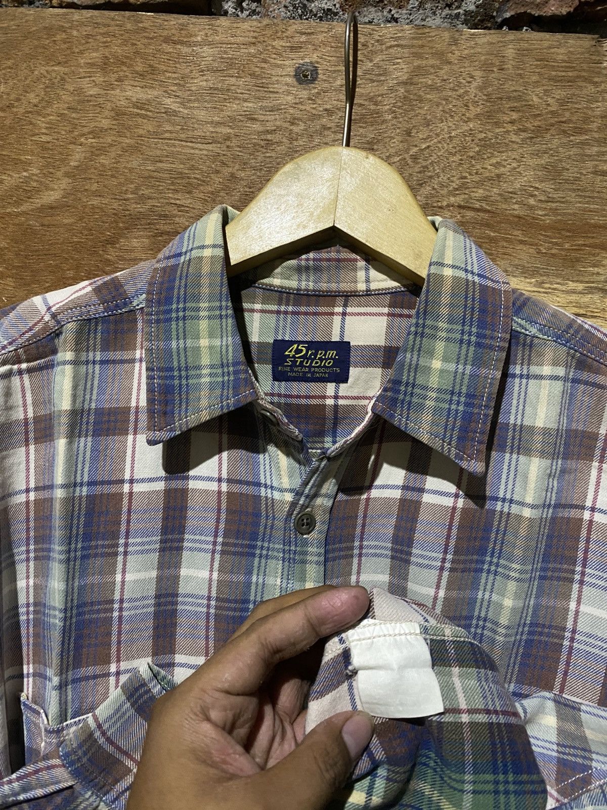 45rpm 💸BINDING OFFER💸 VINTAGE 45RPM PLAID FLANNELSHIRT Size US XL / EU 56 / 4 - 5 Thumbnail