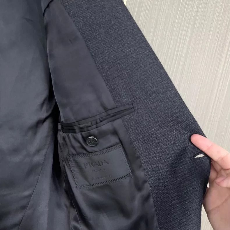 Prada Prada Black Wool Thick Suit Jacket Size 46 -2505 Size US L / EU 52-54 / 3 - 5 Thumbnail