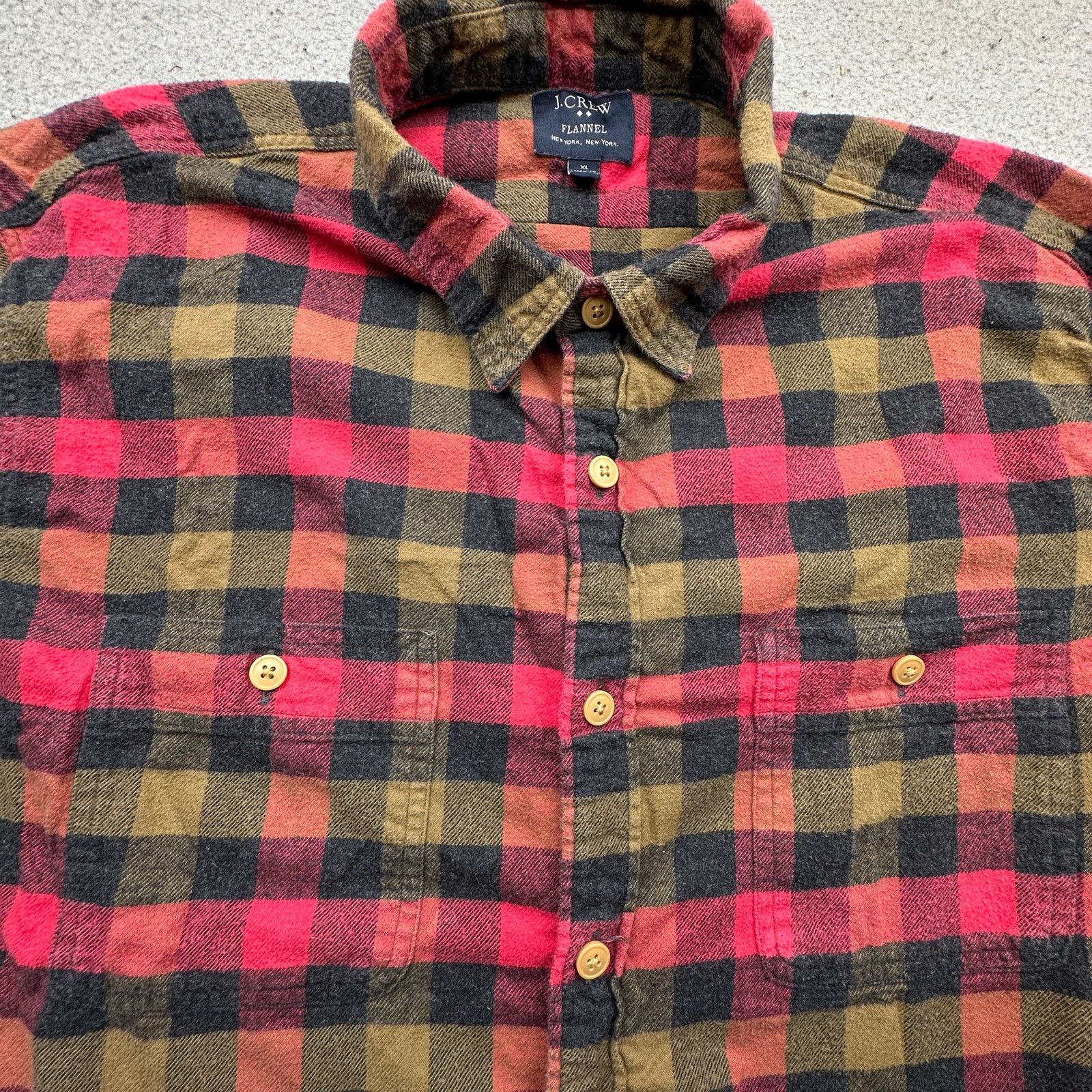 J.Crew J Crew Flannel Plaid Long Sleeve Button Up Shirt Men XL Red Size US XL / EU 56 / 4 - 6 Thumbnail