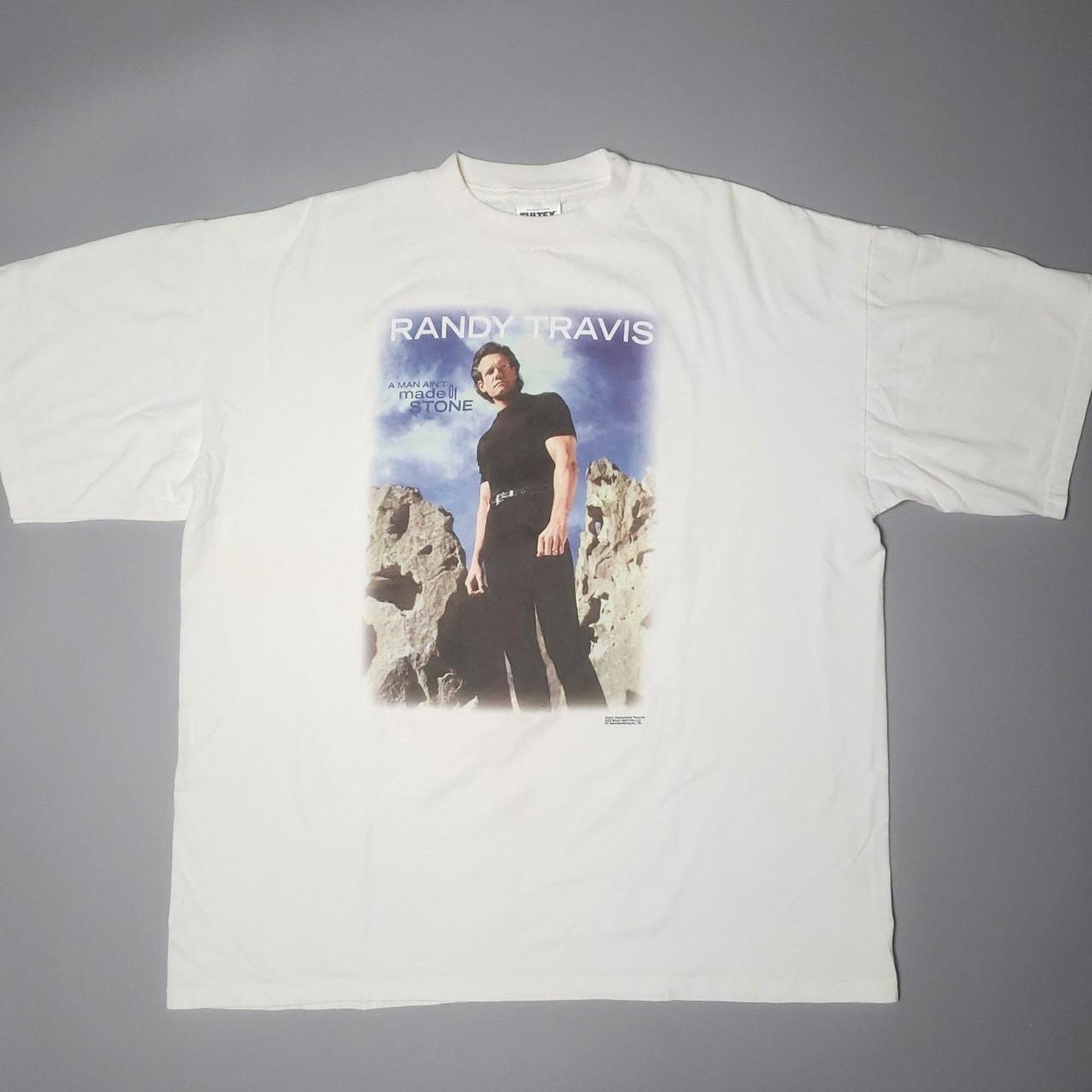 Vintage Vintage Randy Travis "Made of Stone" tour tee Mens 2XL Size US XXL / EU 58 / 5 - 2 Thumbnail