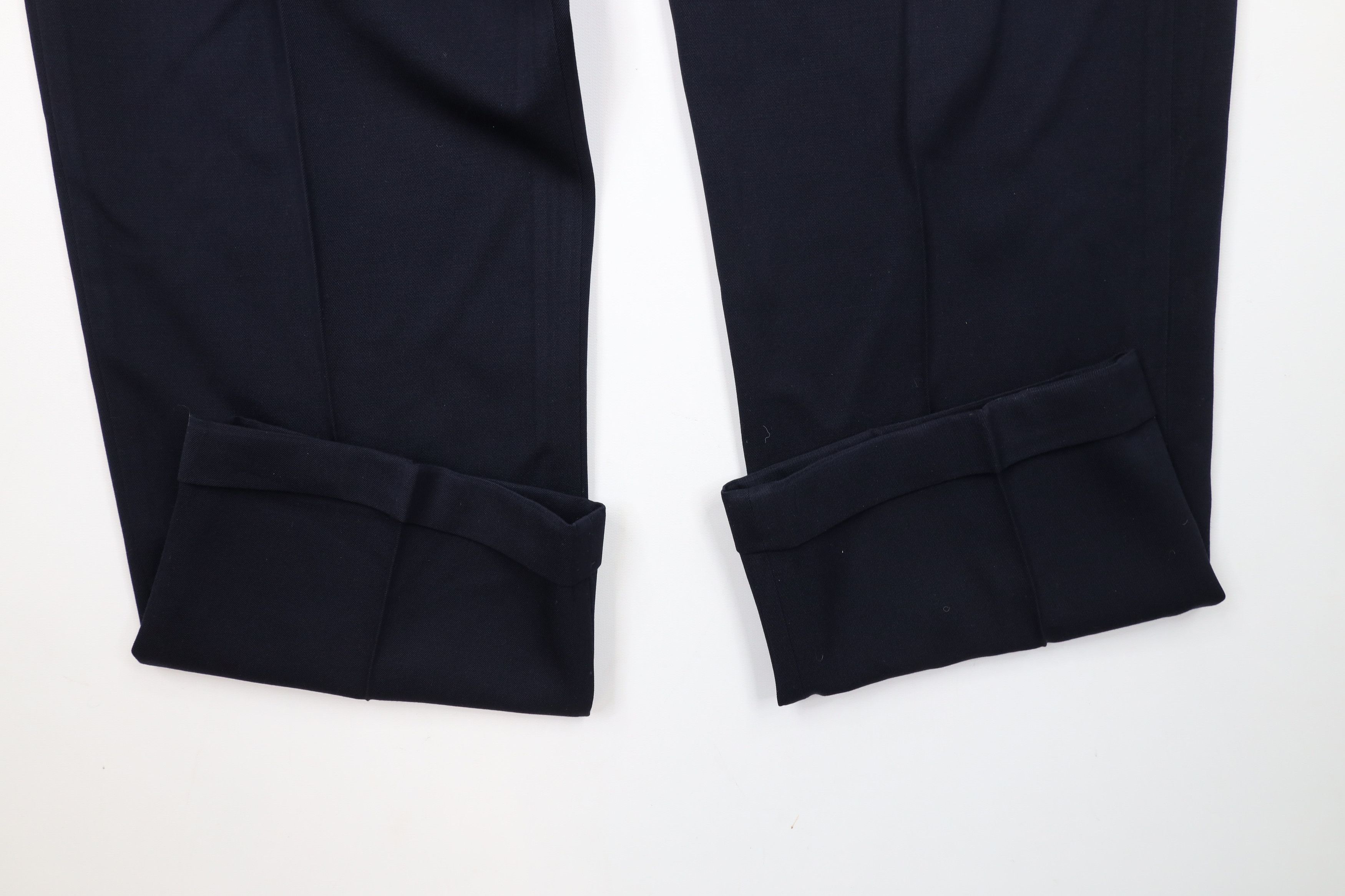 Lands' End × Vintage Vintage 90s Lands End Cuffed Wool Chino Pants Navy Blue USA Size US 36 / EU 52 - 5 Thumbnail