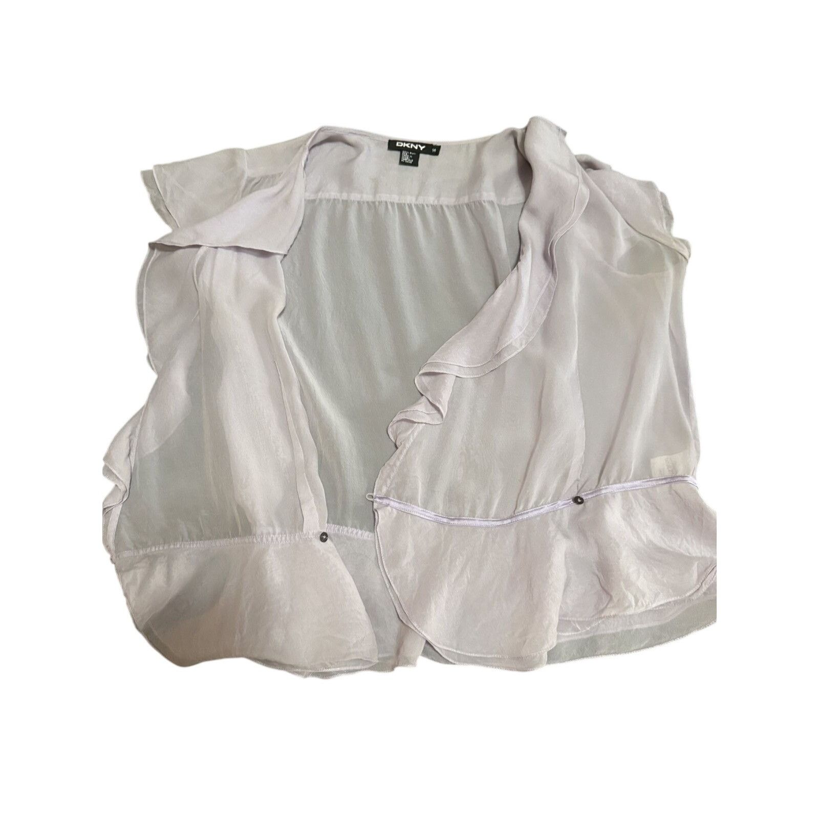 DKNY DKNY Lilac Silk Wrap Top Short sleeve Size XL / US 12-14 / IT 48-50 - 12 Thumbnail