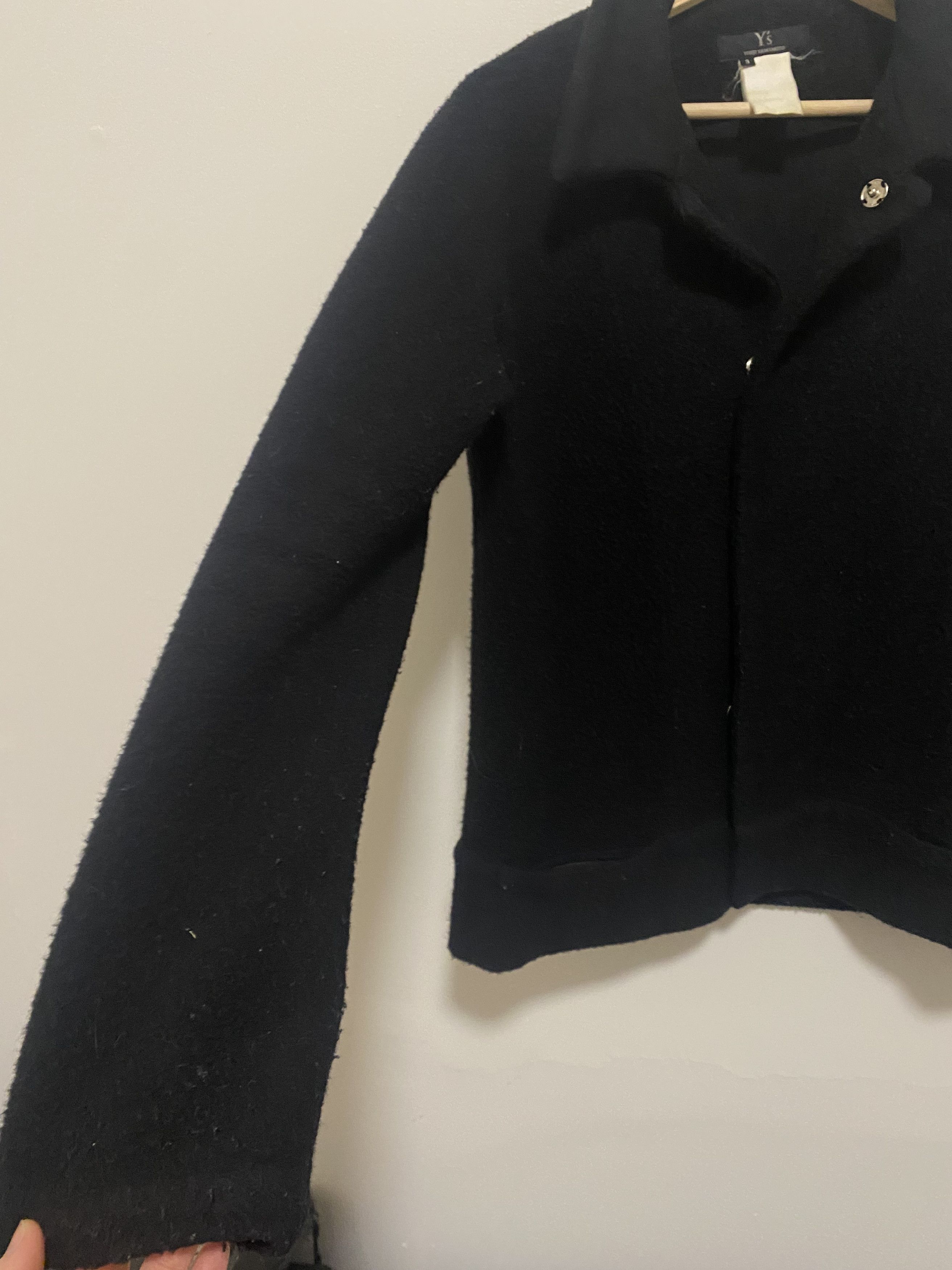 Y'S Yohji Yamamoto Wool Short Jacket Black