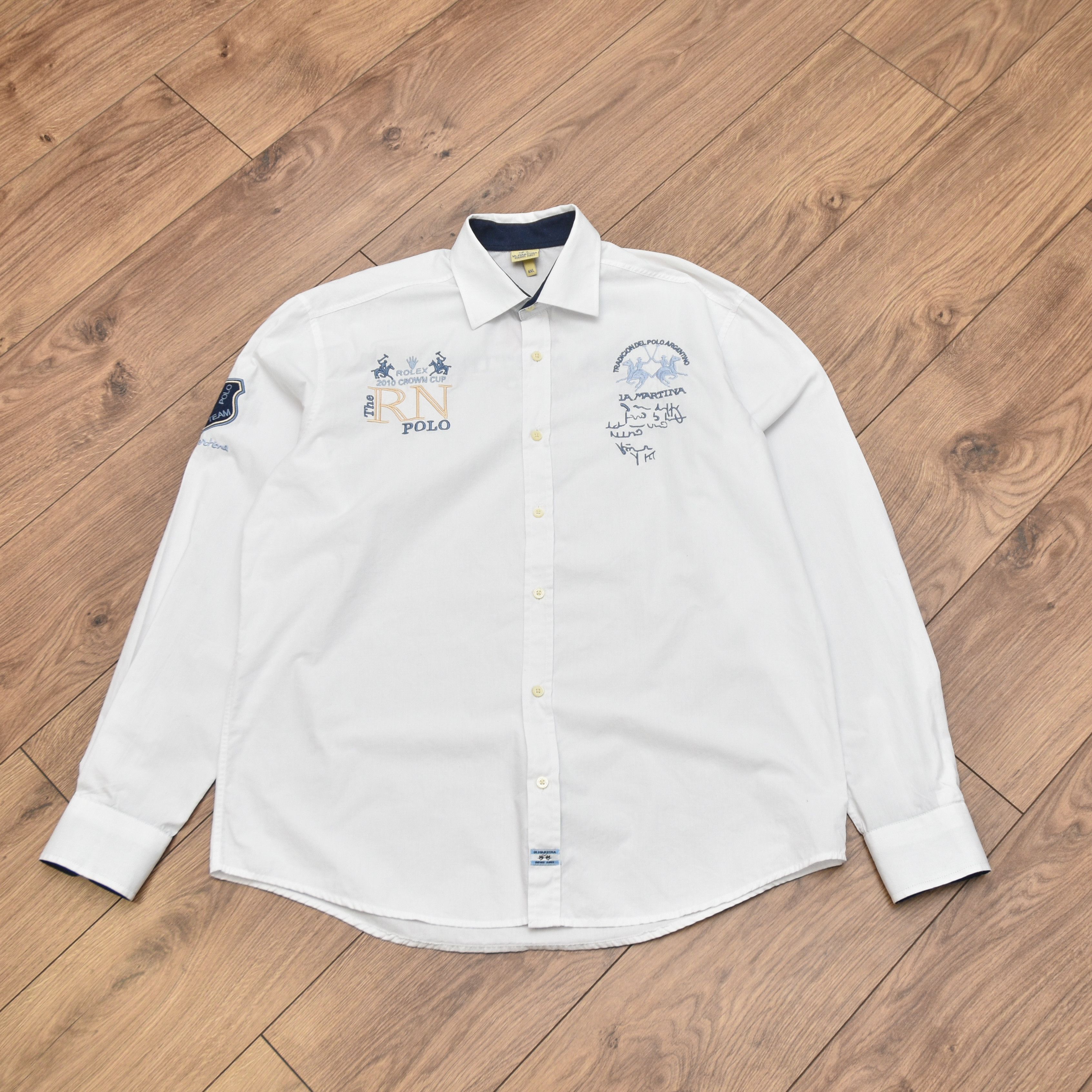 La Martina La Martina Rolex Crown Cup 2010 Polo Shirt White 4XL Size US XXL / EU 58 / 5 - 6 Thumbnail