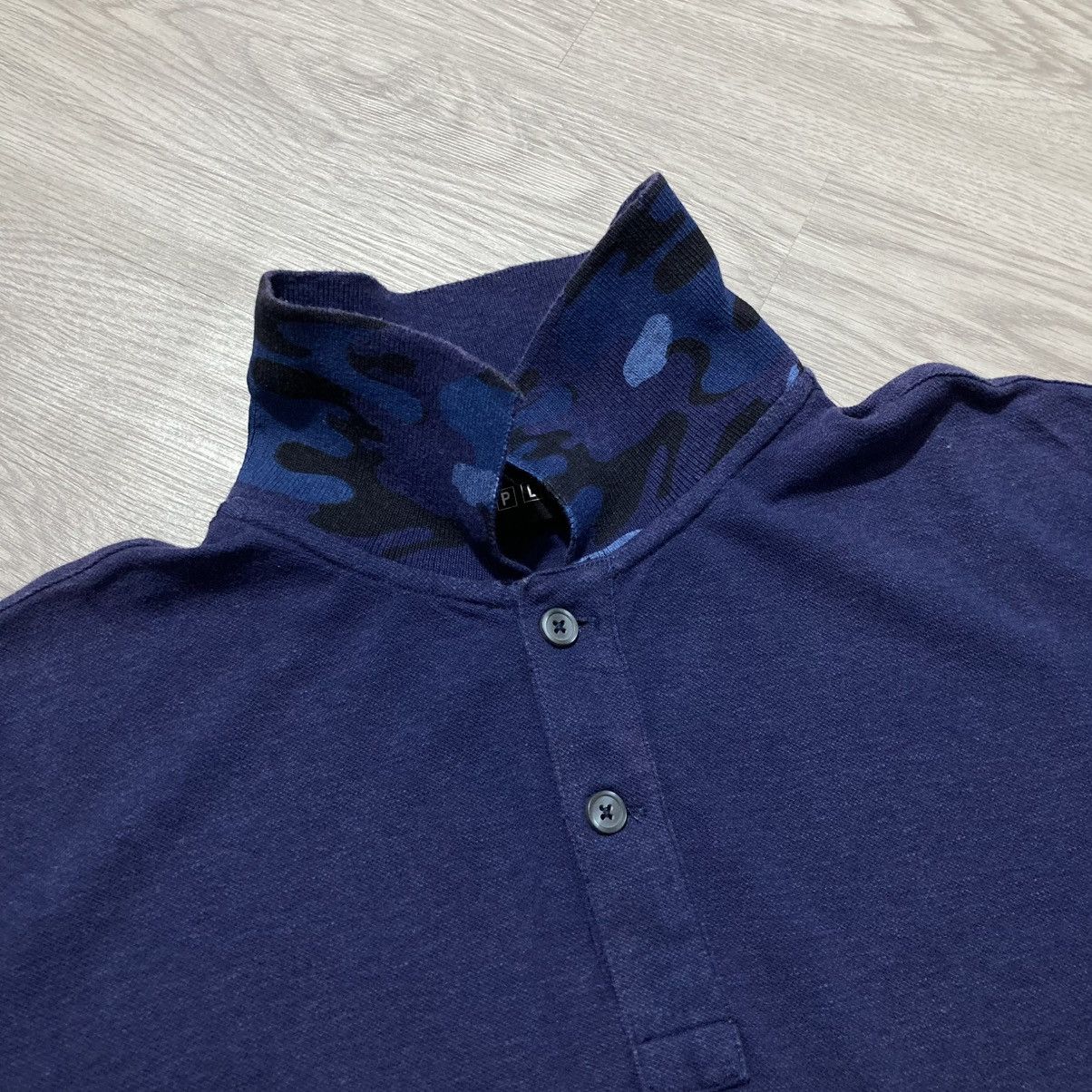 Japanese Brand Vintage PLST by Issey Miyake Colar Camo Polo Tshirt Designer Size US L / EU 52-54 / 3 - 9 Thumbnail