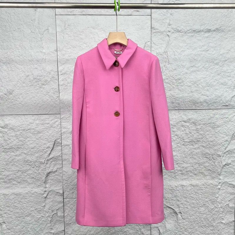 Miu Miu Miu Miu Pink Cotton Women's Coat 0089 Size ONE SIZE - 1 Thumbnail