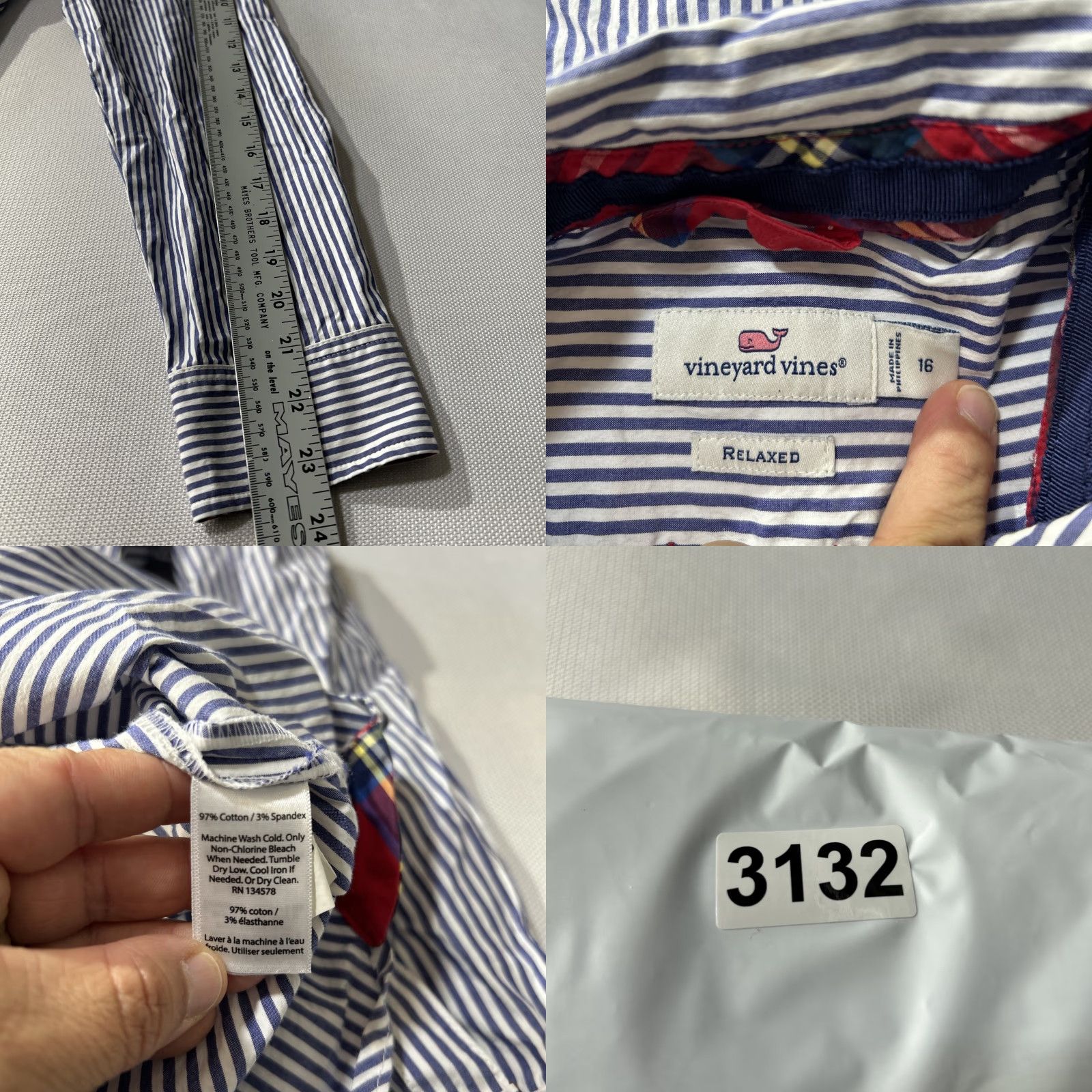 Vineyard Vines Vineyard Vines Button-Up Shirt Womens Size 16 Blue Red Striped Plaid Relaxed Classic Preppy Shirt Women Mens? Size XXL / US 16-18 / IT 52-54 - 8 Thumbnail