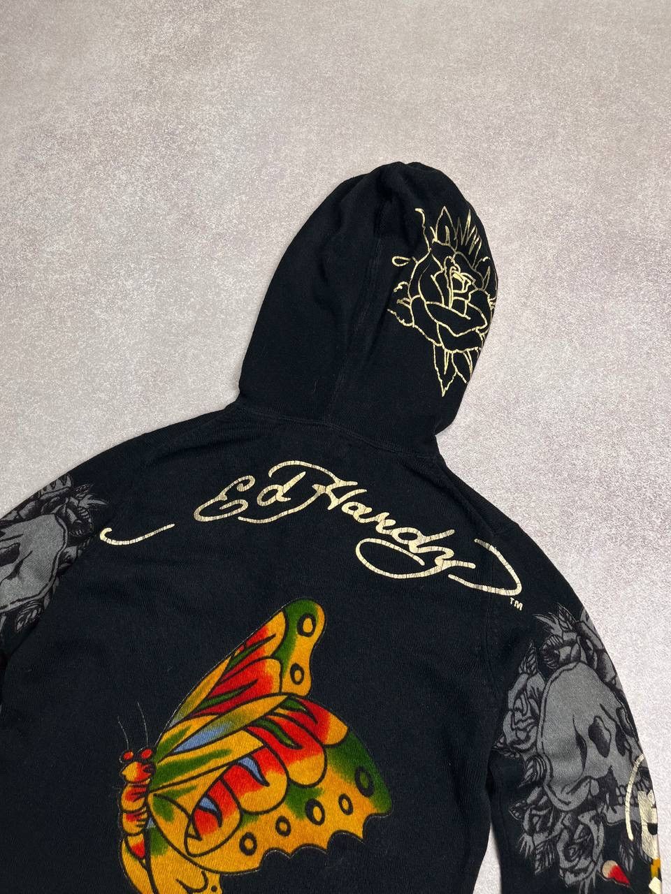 Ed Hardy Vintage Ed Hardy Alloverprint Knit Zip Hoodie Y2K XS Size XS / US 0-2 / IT 36-38 - 6 Thumbnail