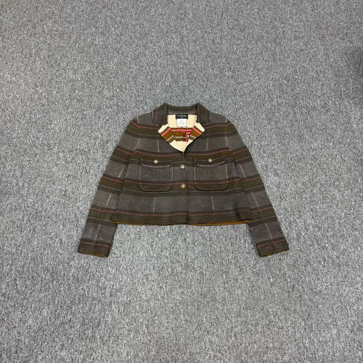 Chanel Chanel size34 Badge buckle, striped, double-pocketed jacket Size S / US 4 / IT 40 - 1 Thumbnail