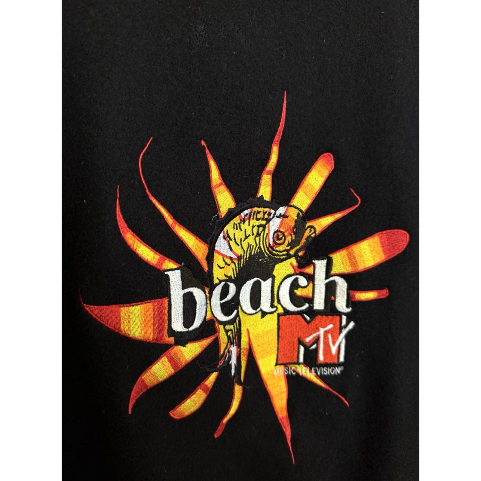 Holloway VINTAGE Holloway MTV Beach Varsity Jacket L Leather Wool Black 90s Spring Mens Size US L / EU 52-54 / 3 - 3 Thumbnail