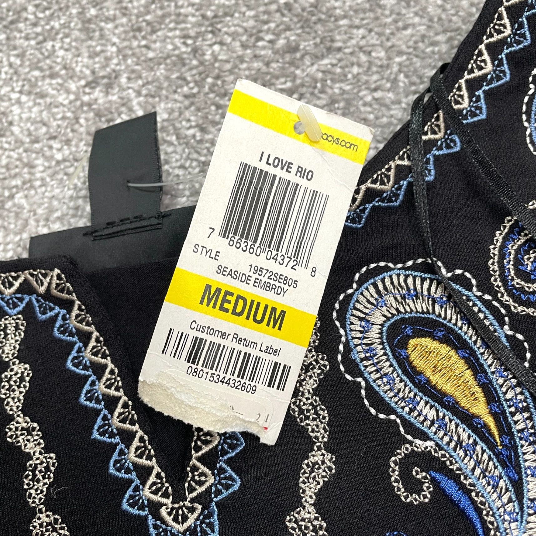 Vintage Style & Co. Bohemian Embroidered Blouse Womens M Black NWT Casual Shirt Kimono Sleeve V-Neck Size M / US 6-8 / IT 42-44 - 6 Thumbnail