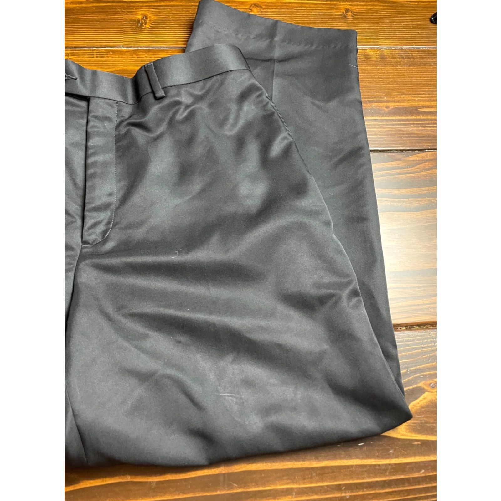 Croft & Barrow Croft & Barrow Dress Pants Men's 36X32 Black Silky Straight Cut Pockets Size US 36 / EU 52 - 3 Thumbnail