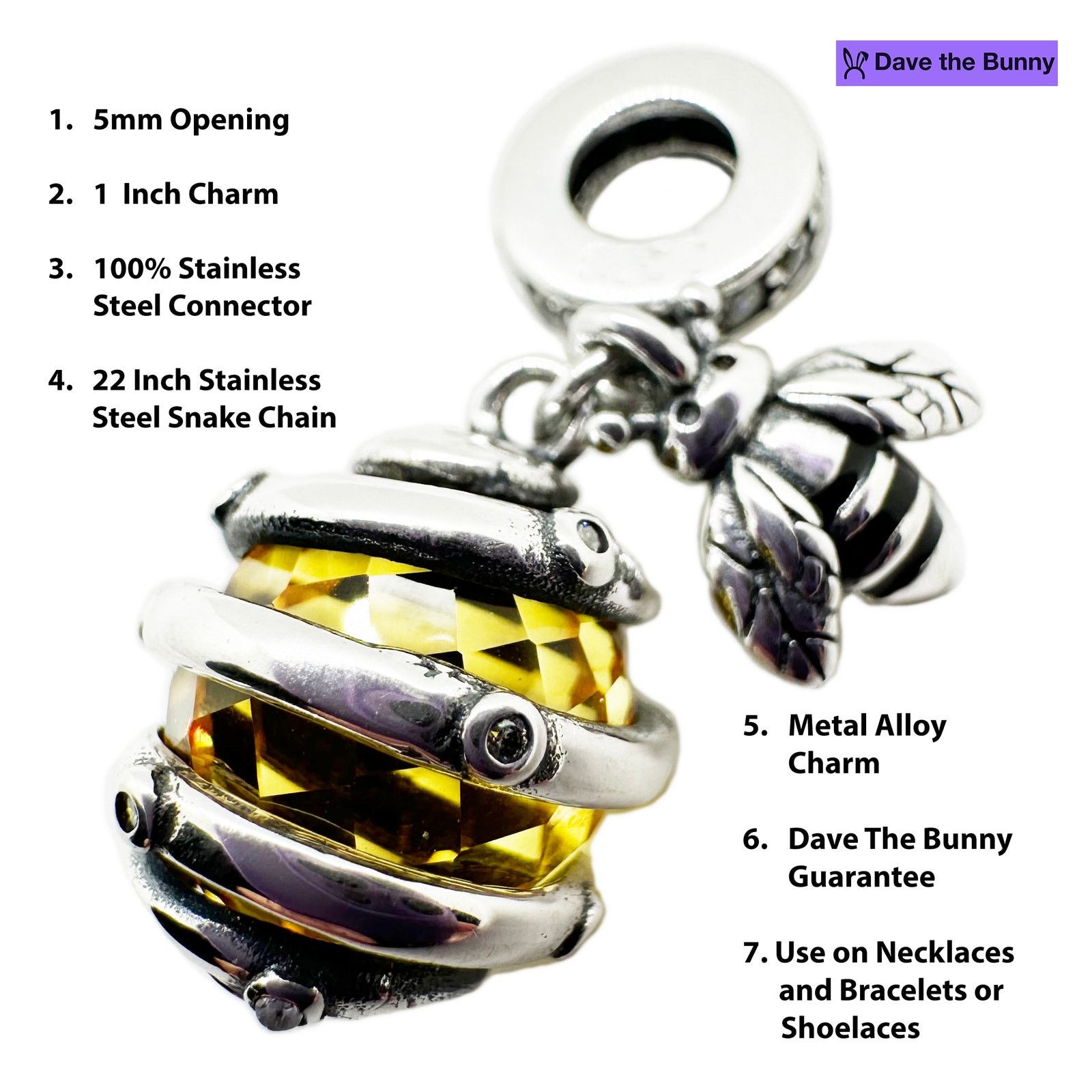 & Other Stories Bee and Hive Necklace - Bumblebee or Honeybee Charm Pendant Size ONE SIZE - 2 Thumbnail