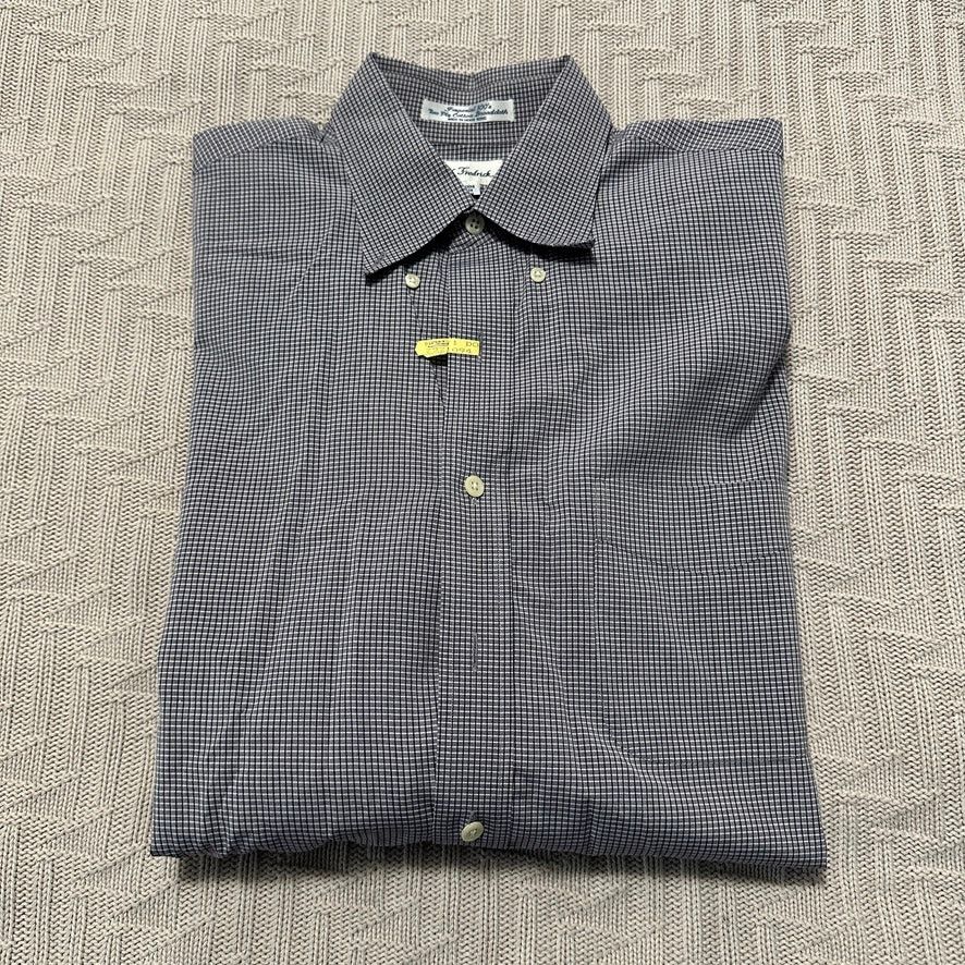Paul Fredrick Paul Fredrick blue gray plaid button down size 16.5 Size US L / EU 52-54 / 3 - 1 Thumbnail