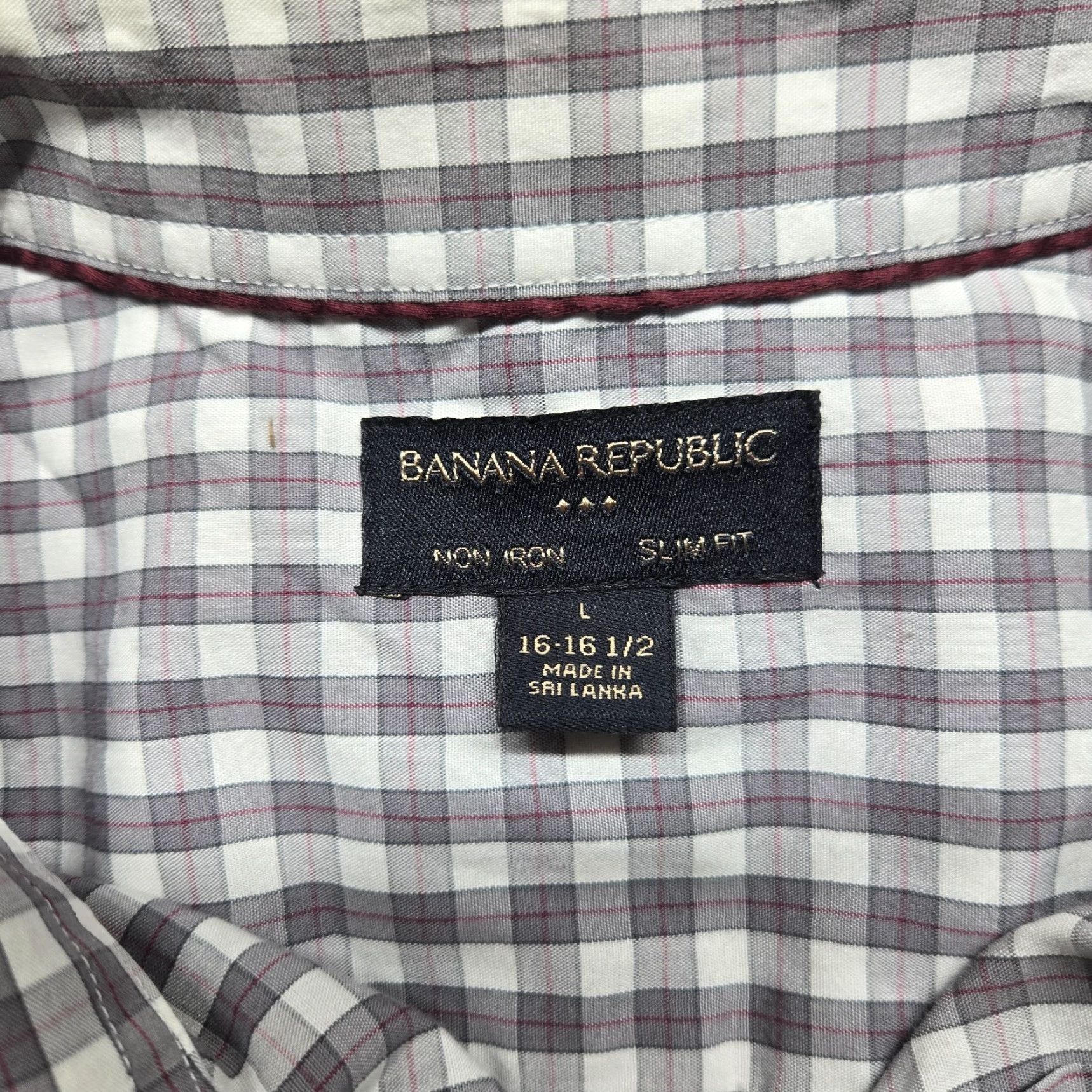 Banana Republic VINTAGE Banana Republic Gray Checkered Slim Fit Long Sleeve Button-Down Shirt Men Large Size US L / EU 52-54 / 3 - 3 Thumbnail
