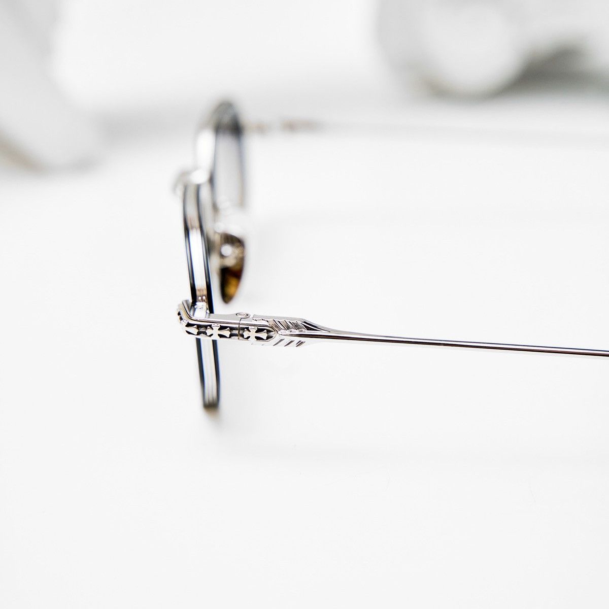 Chrome Hearts CHROME HEARTS STYLIDA BLACK/SHINY SILVER SUNGLASSES Size ONE SIZE - 3 Thumbnail