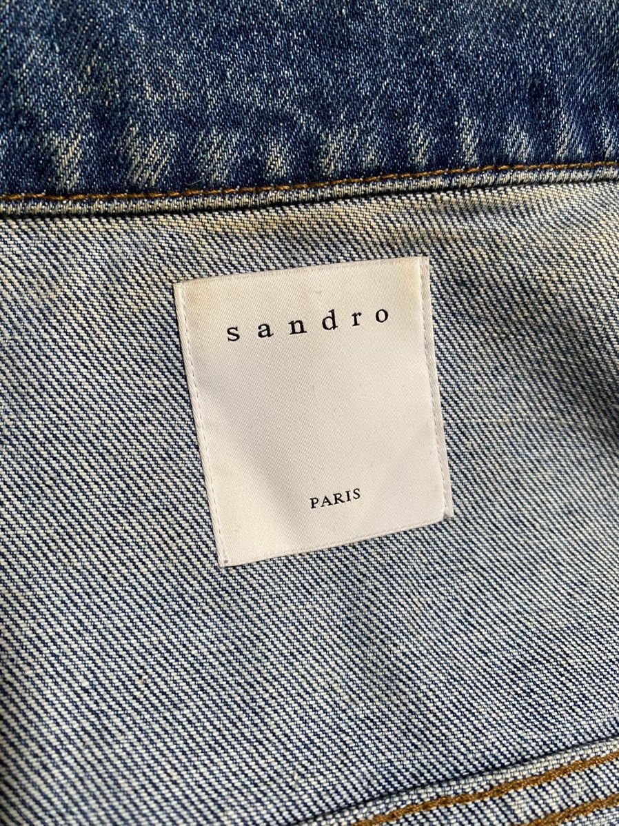 Sandro Rhinestone Fringe Denim Jacket Size M / US 6-8 / IT 42-44 - 5 Thumbnail