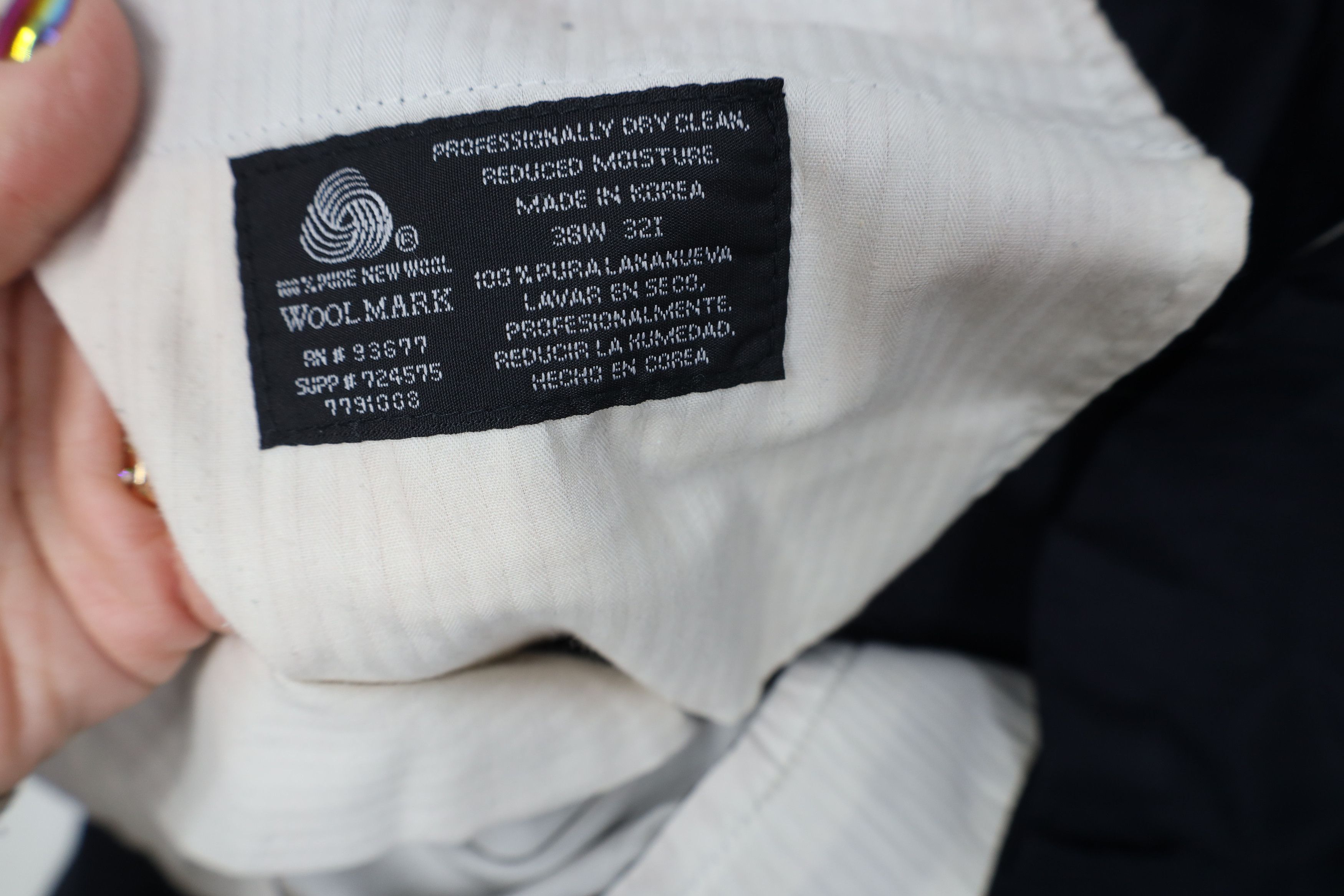 Vintage Vintage 90s Streetwear Wool Wide Leg Chino Pants Navy Blue Size US 38 / EU 54 - 7 Thumbnail