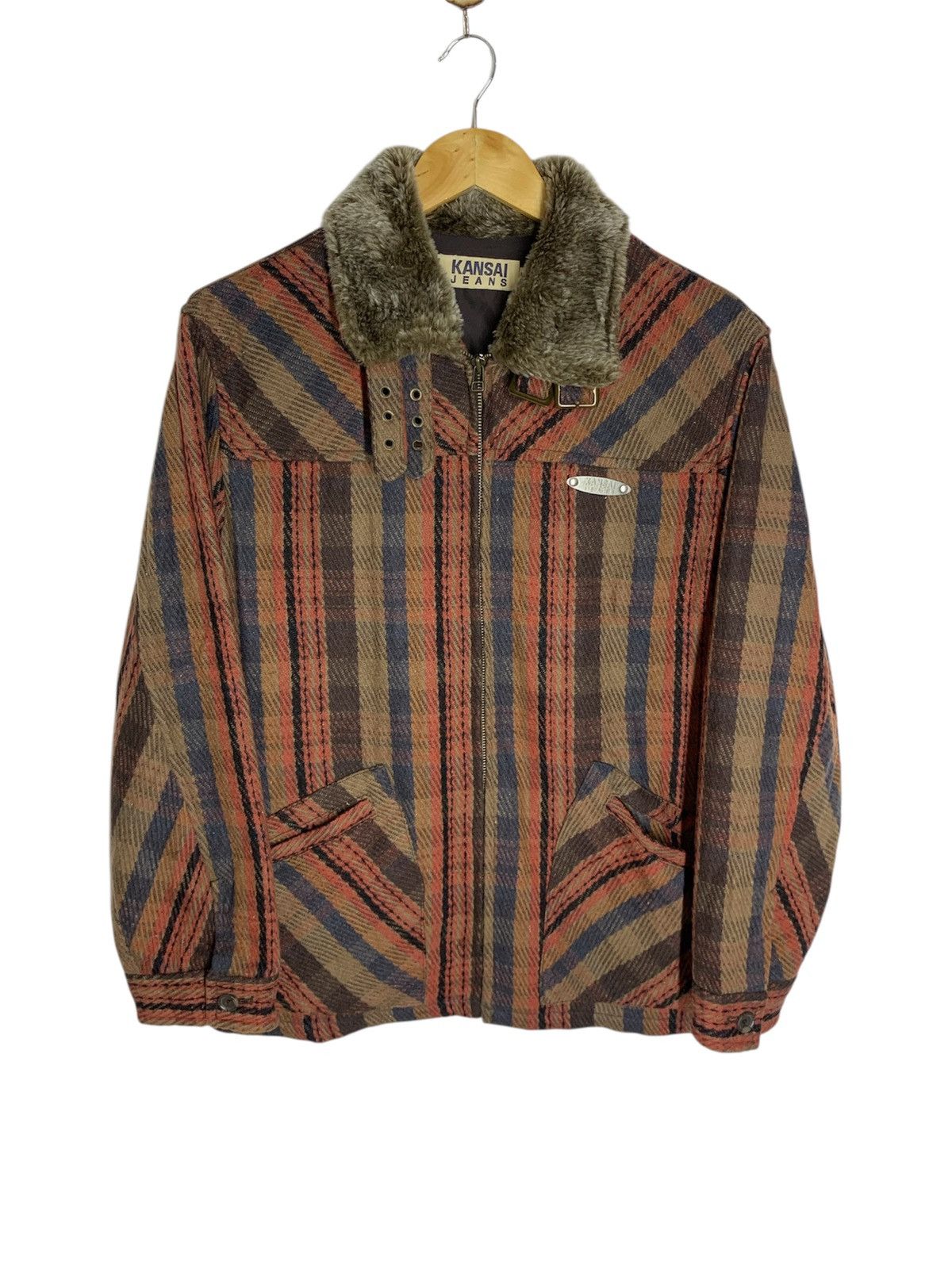 Japanese Brand × Kansai Yamamoto Vintage KANSAI JEANS Wool American Casual Jacket Size US M / EU 48-50 / 2 - 1 Thumbnail